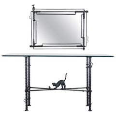 Monumental Mirror and Console Table by Ilana Goor, 1980s
