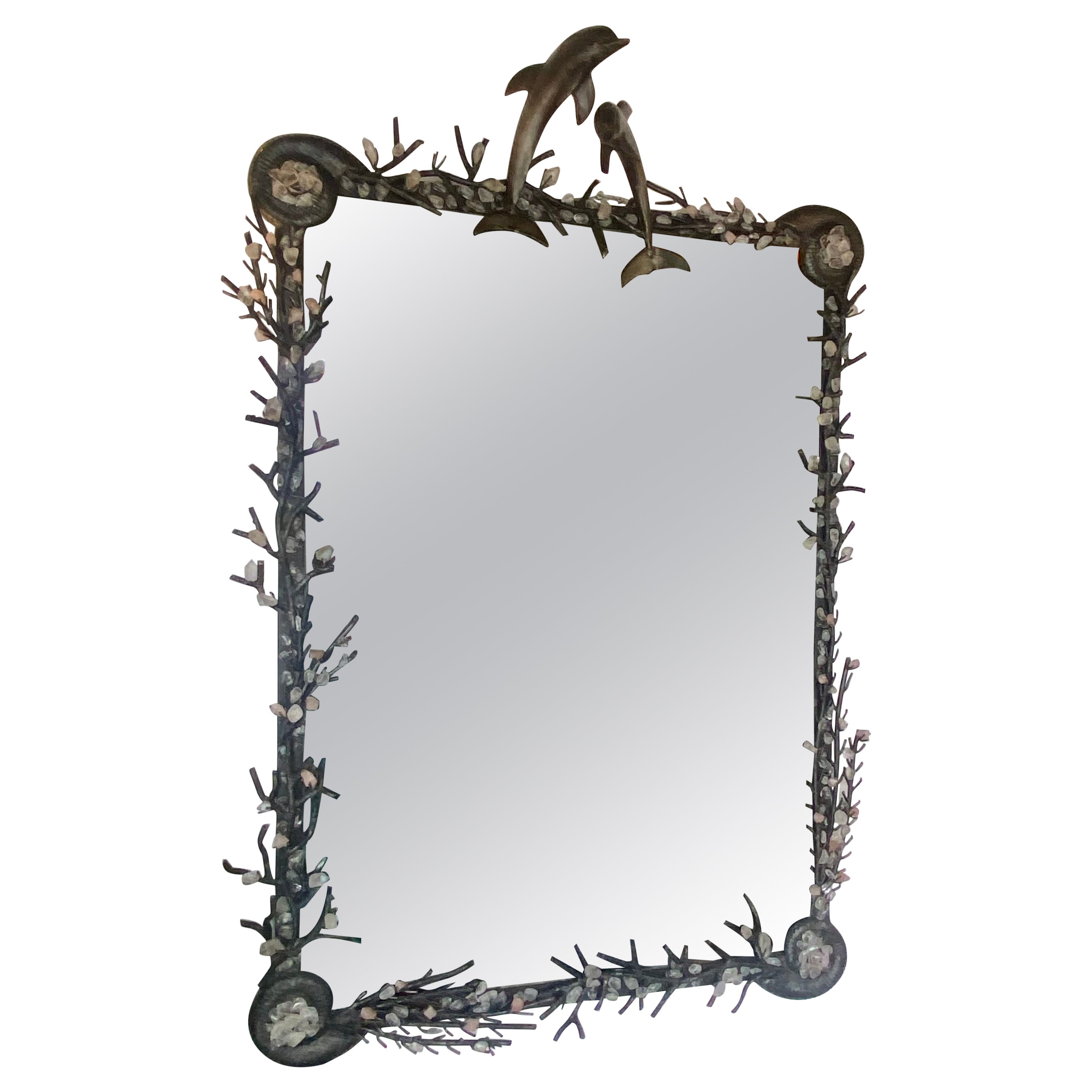 Monumental Mirror Attributed to Jacques Duval-Brasseur For Sale