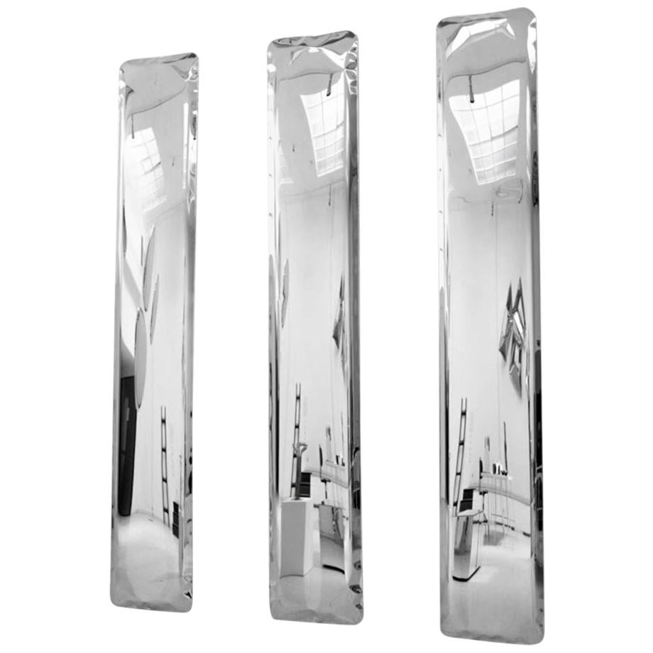 Monumental Mirror Tafla IQ by Zieta Prozessdesign in Stainless Steel For Sale