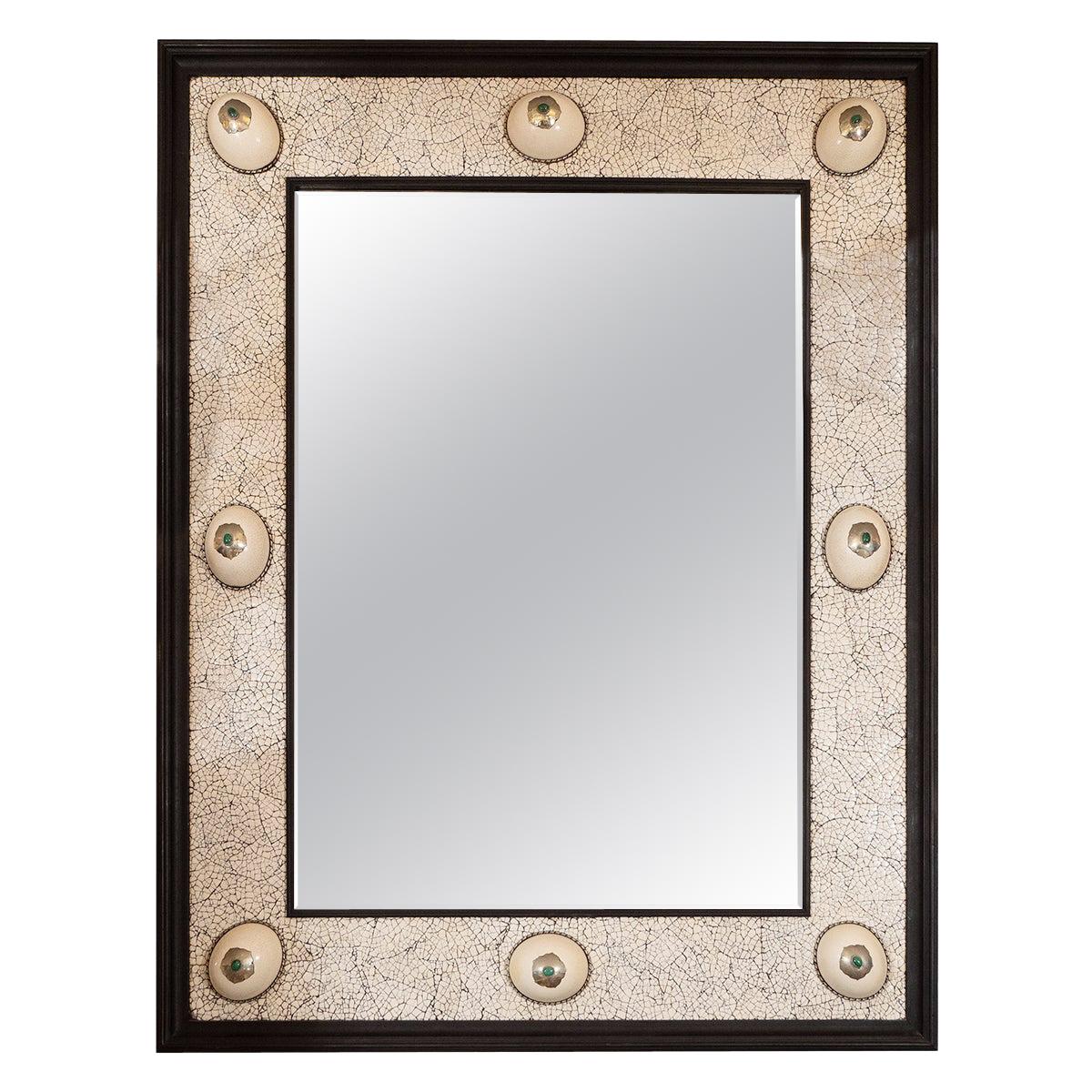 Monumental Mirror with Coquille D'oeuf Surround For Sale