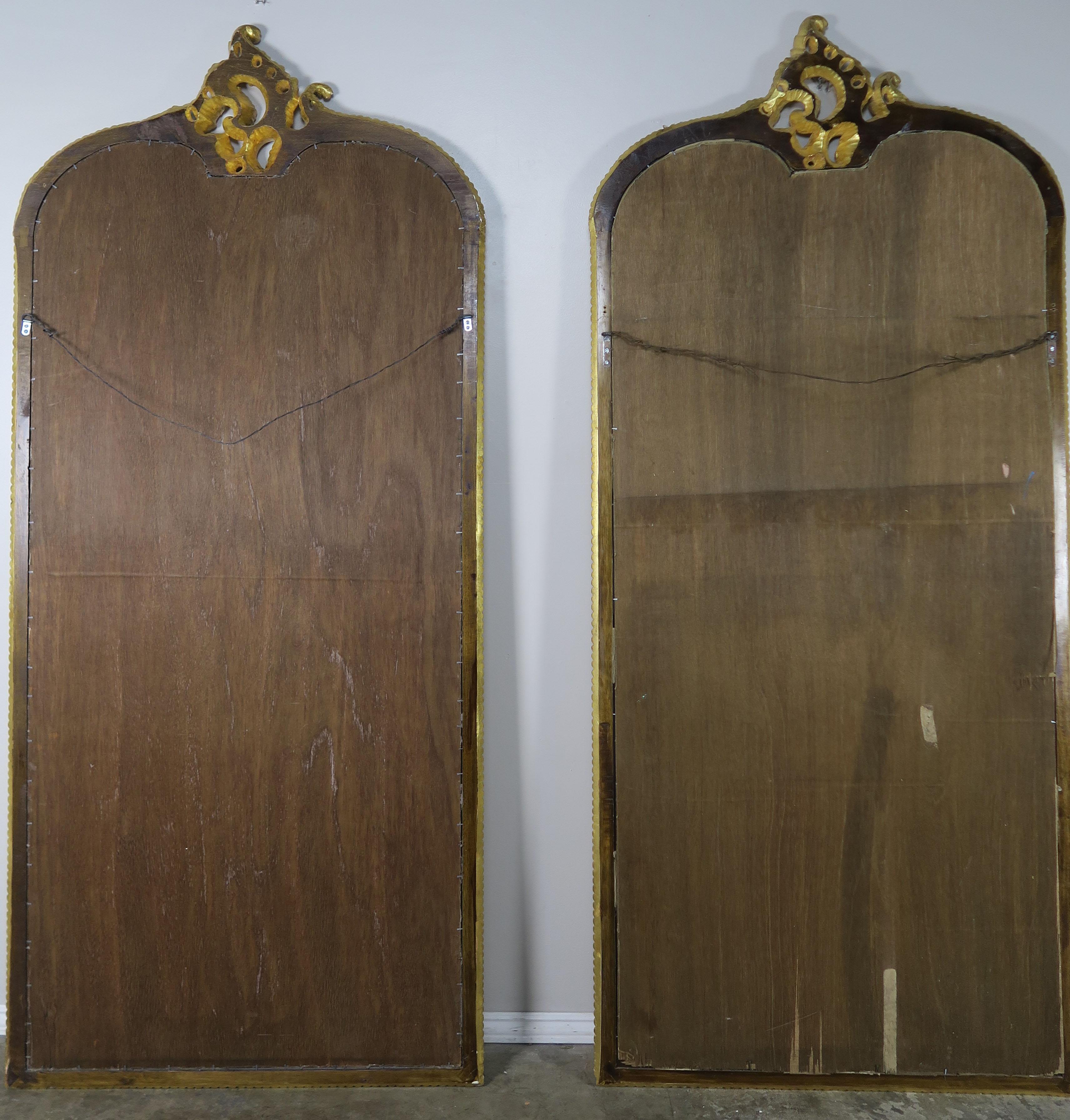 Monumental Mirrors Carved Wood Gilt Wood Mirrors, Pair 7