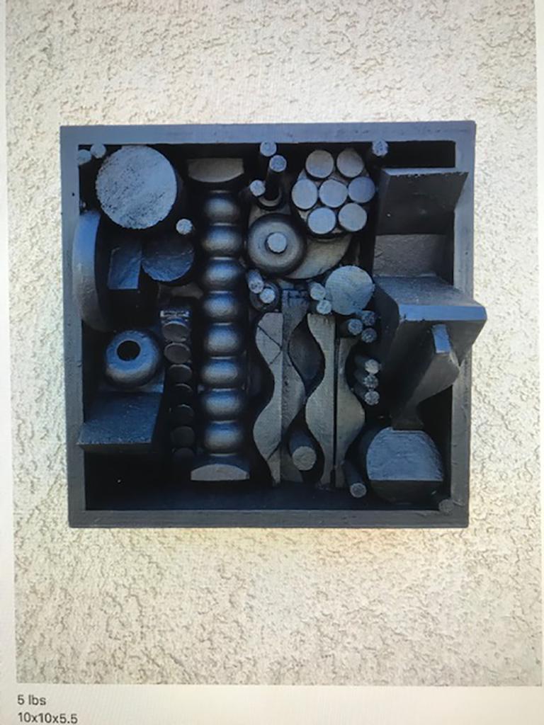 Plastic Monumental Mixed-Media Abstract Wall Sculpture in the Style of Nevelson For Sale