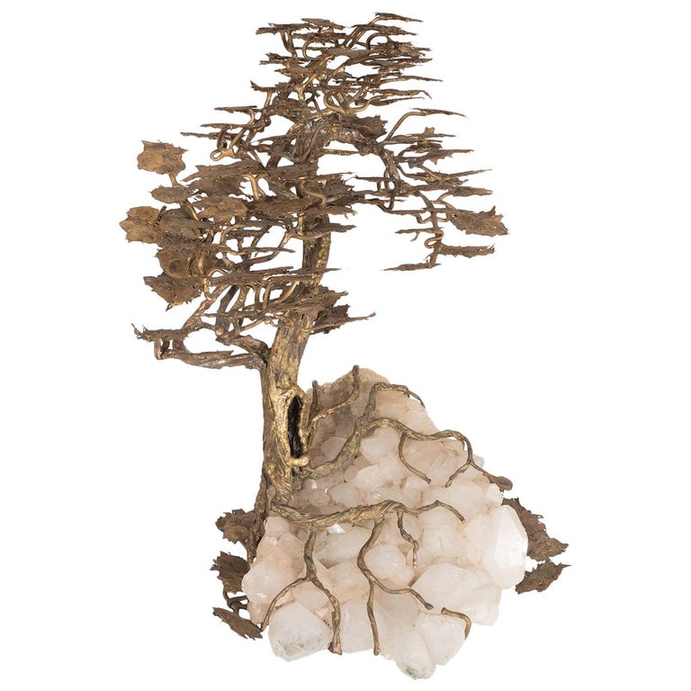 Monumental Mixed Metal Tree Sculpture For Sale at 1stDibs