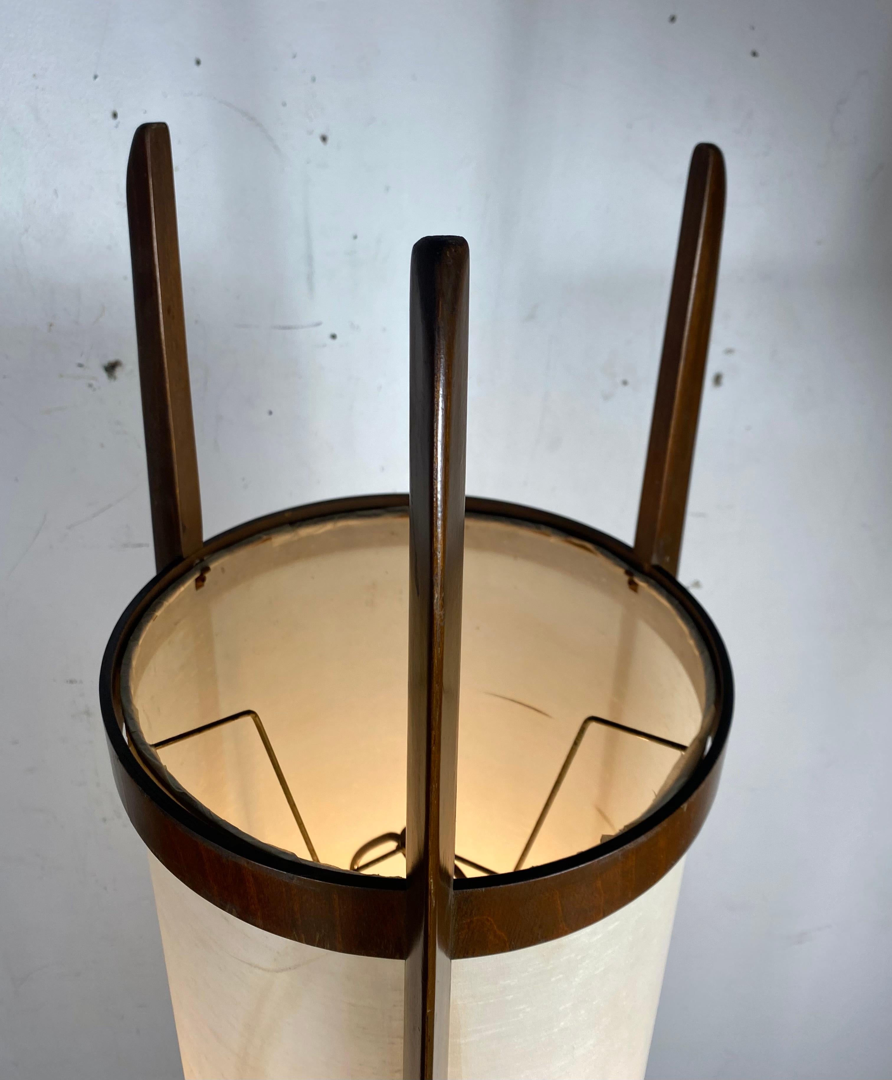 Monumental Modeline Walnut & Parchment Floor Lamp, Classic Modernist Design 1