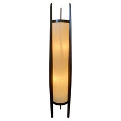 Monumental Modeline Walnut & Parchment Floor Lamp, Classic Modernist Design