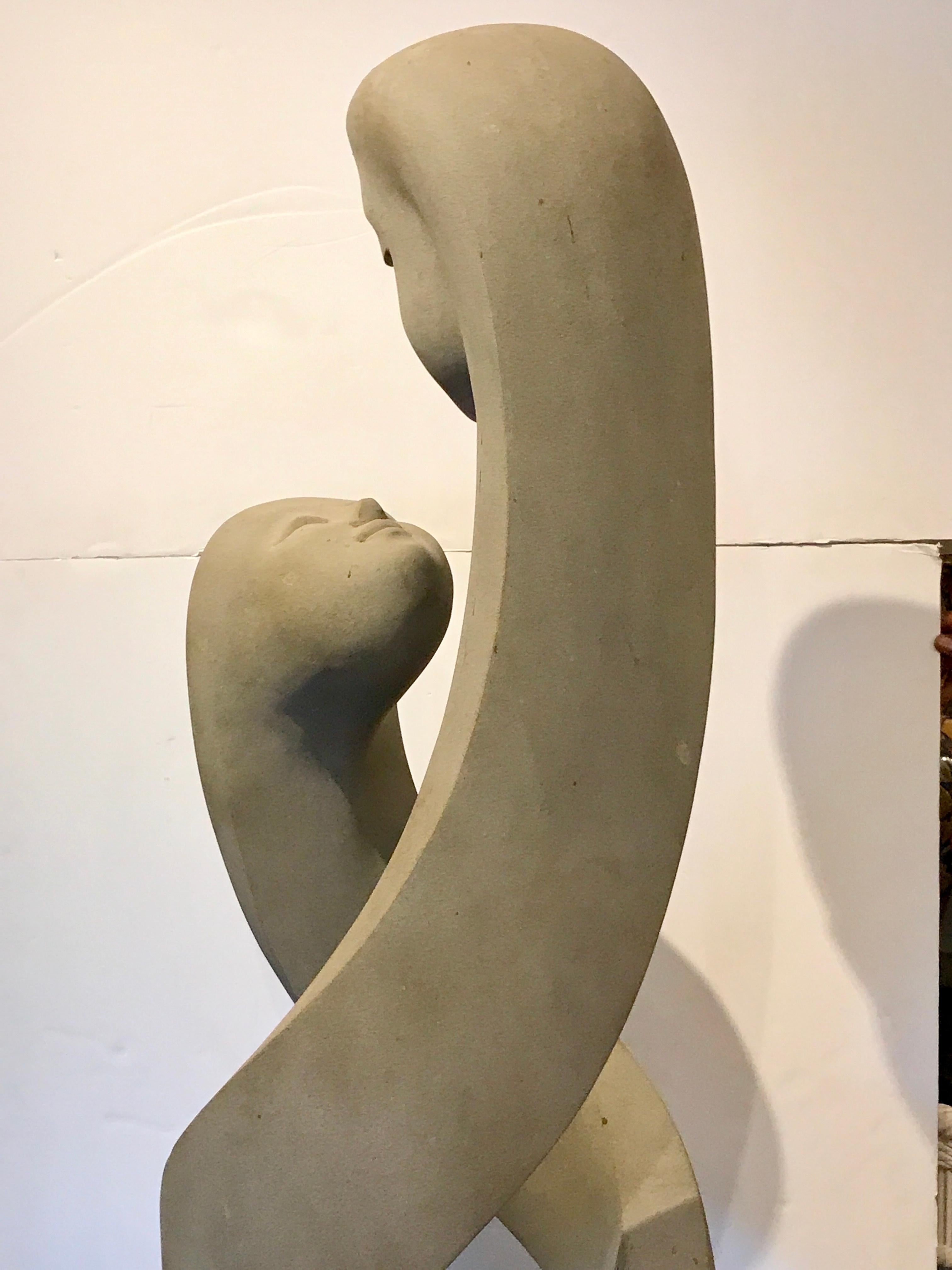 Monumental Modern Carved Limestone Spiral Sculpture 4