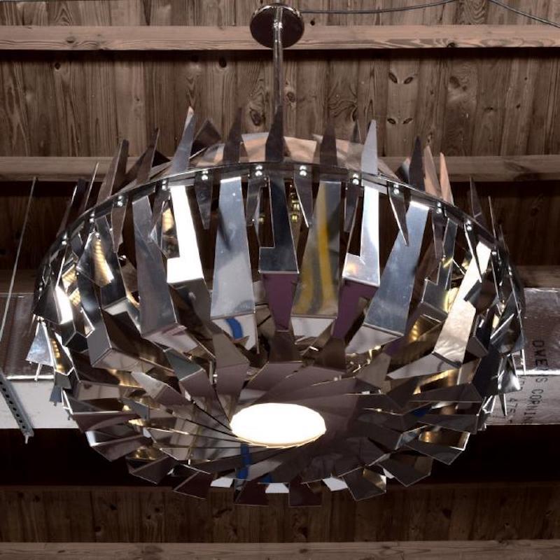 Monumental Modern Chrome Chandelier by Design Institute of America, USA, 1970 For Sale 2