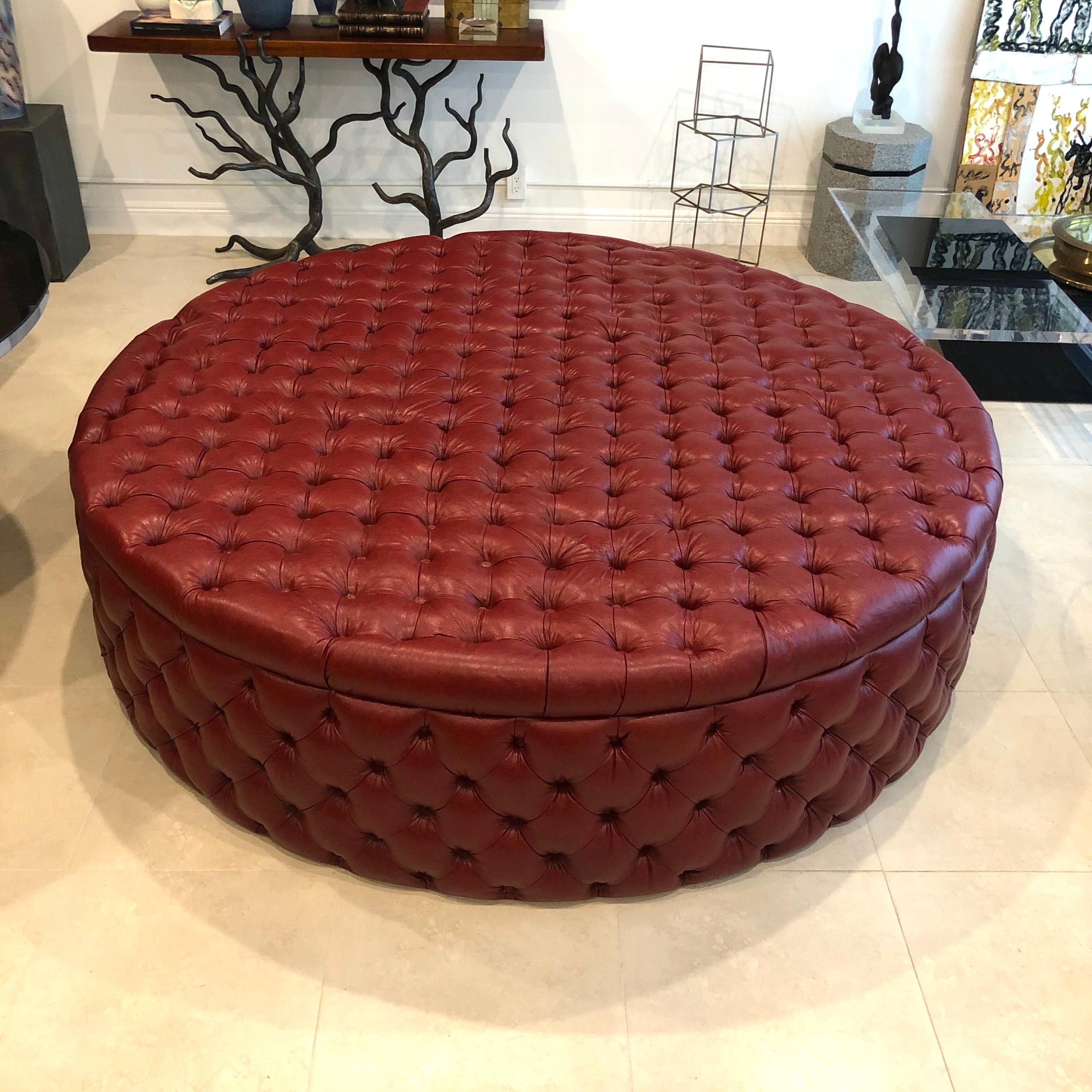 oxblood ottoman