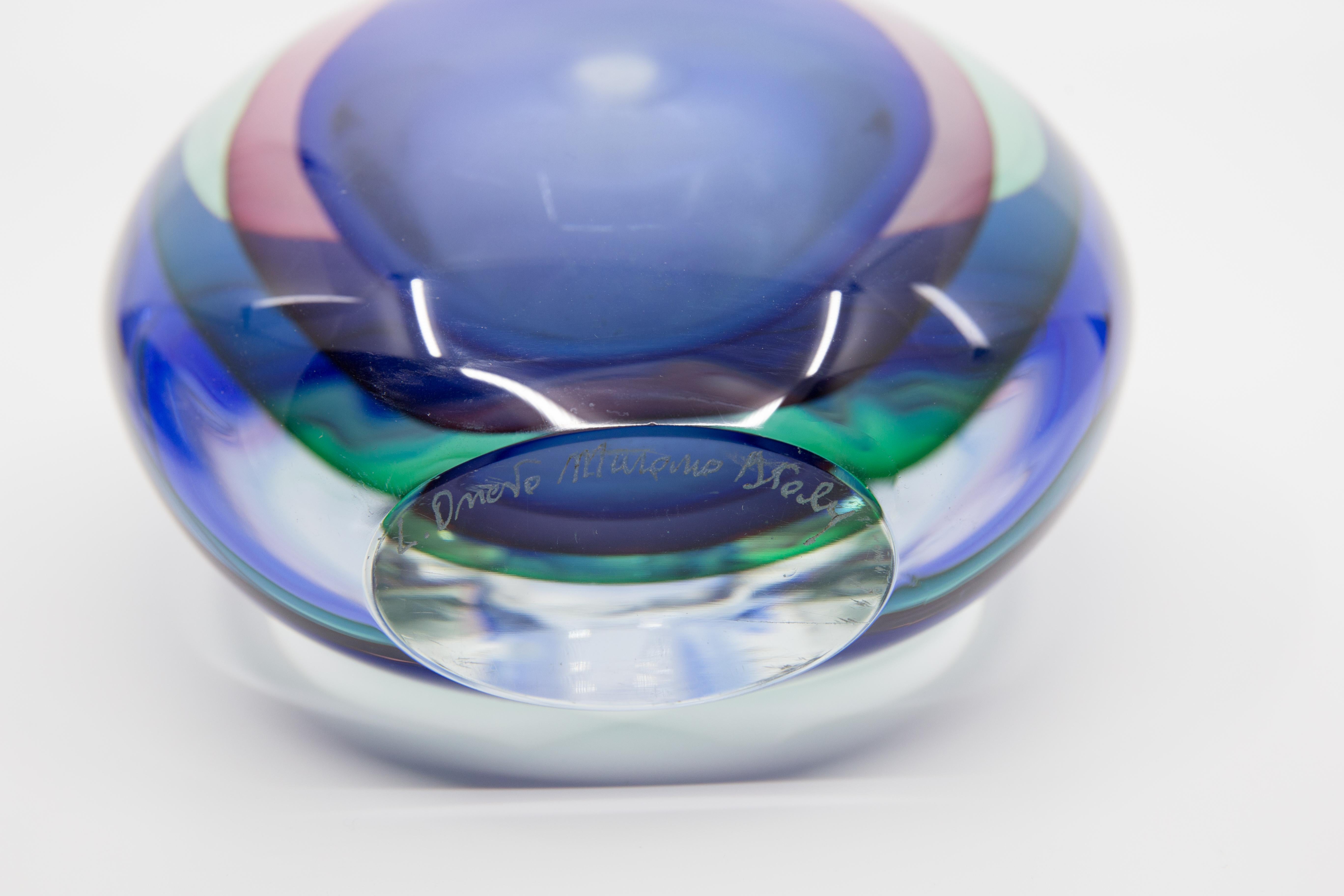Monumental Modern Luigi Onesto Murano Sommerso Glass Decanter/Bottle/Perfume 3