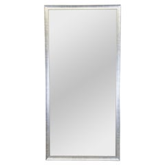 Monumental Modern Silver Full Length Beaded Dressing Mirror Mantel Floor 101"