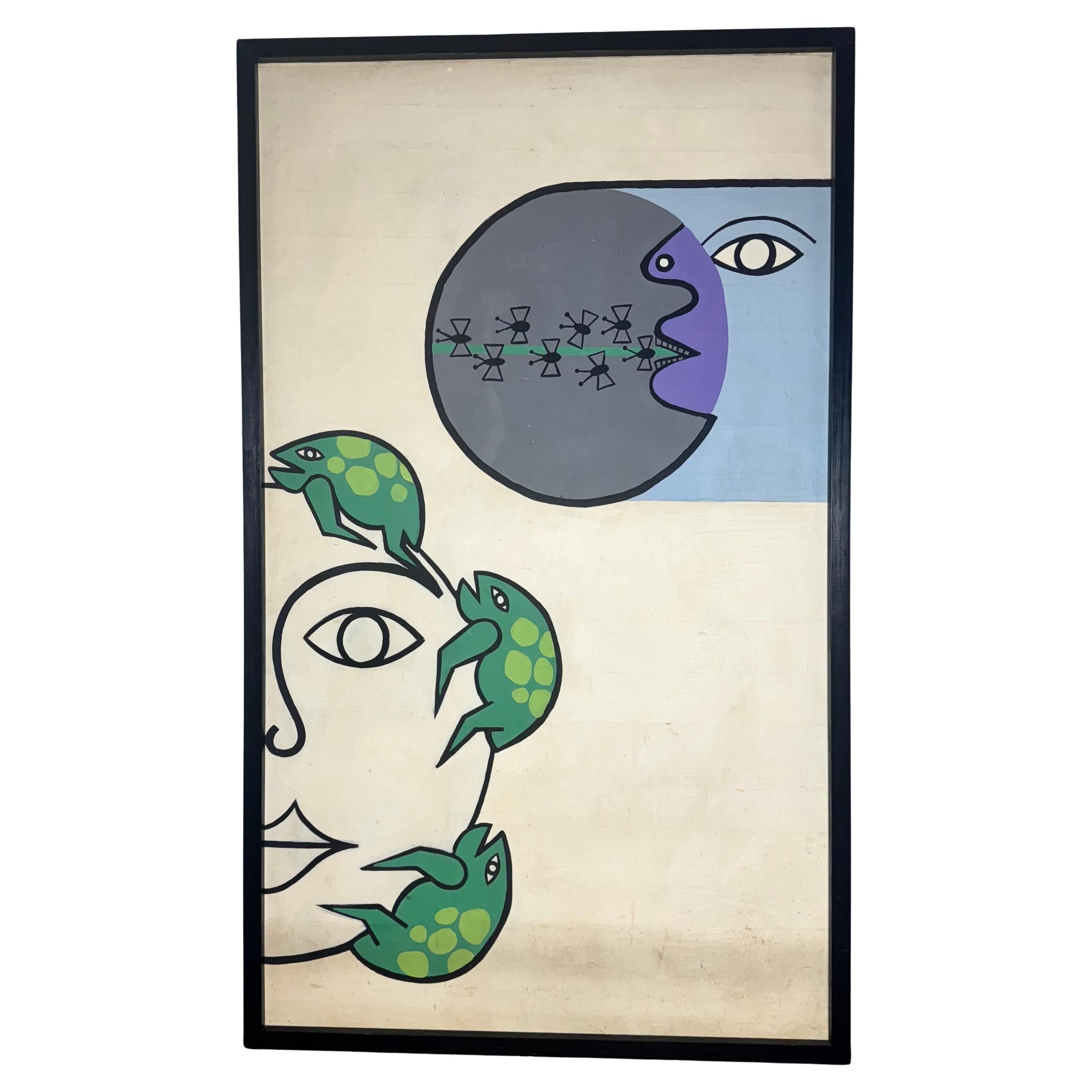 Monumental Modern , Surrealist Oil Painting by Barton Lidice Benes For Sale