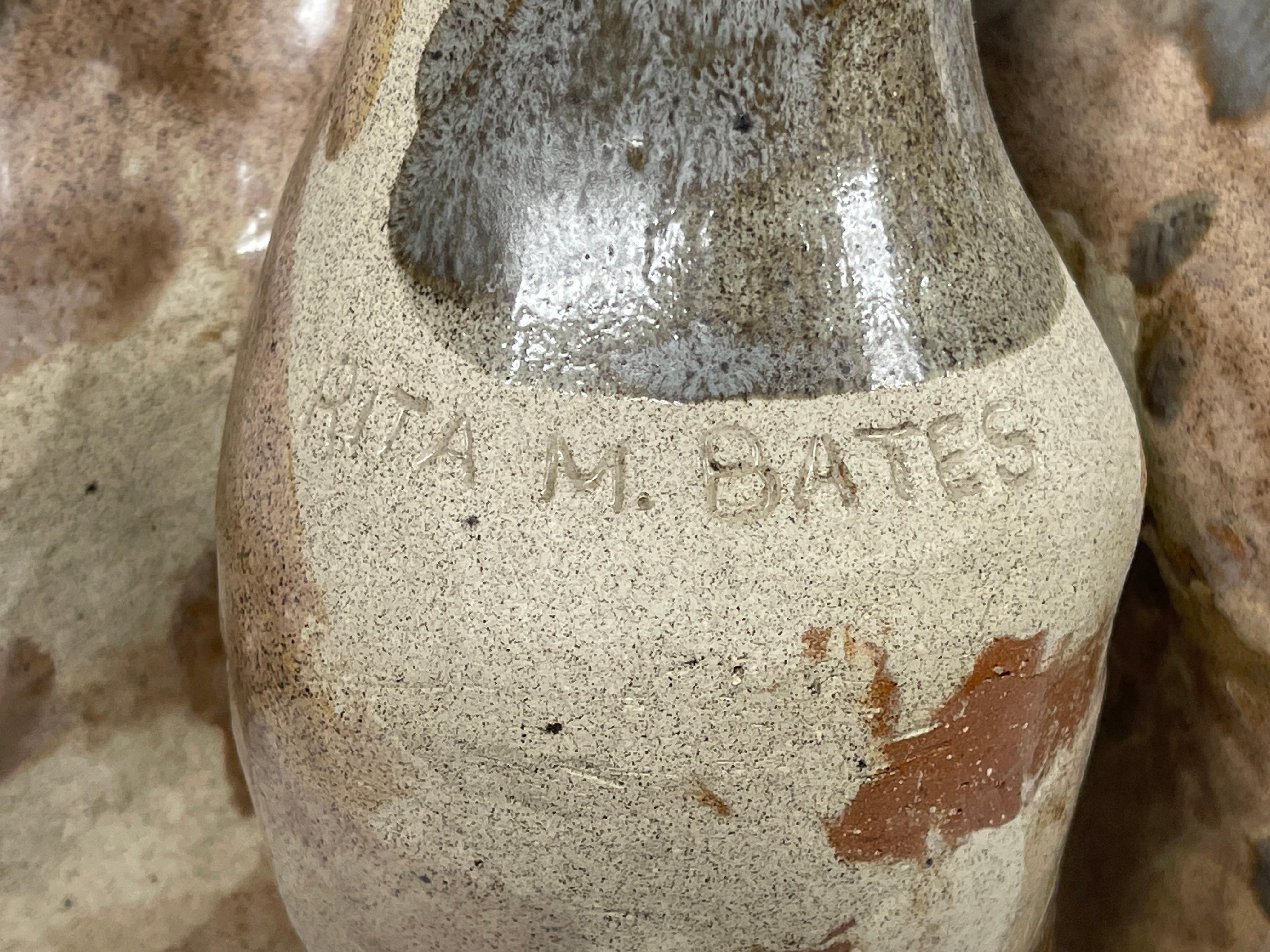 Monumental Modernist Art Pottery Vessel (vase) by Rita M. Bates For Sale 2