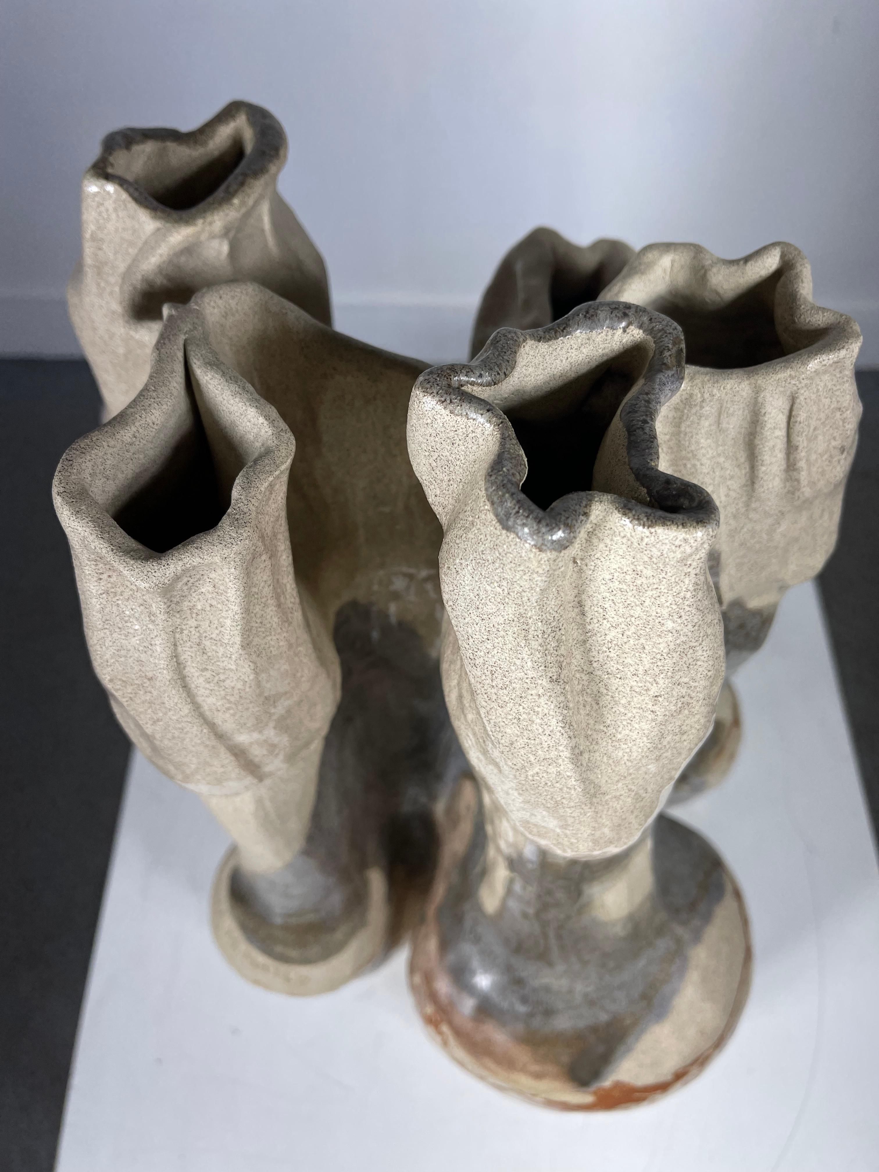 Mid-Century Modern Monumental Modernist Art Pottery Vessel (vase) by Rita M. Bates For Sale
