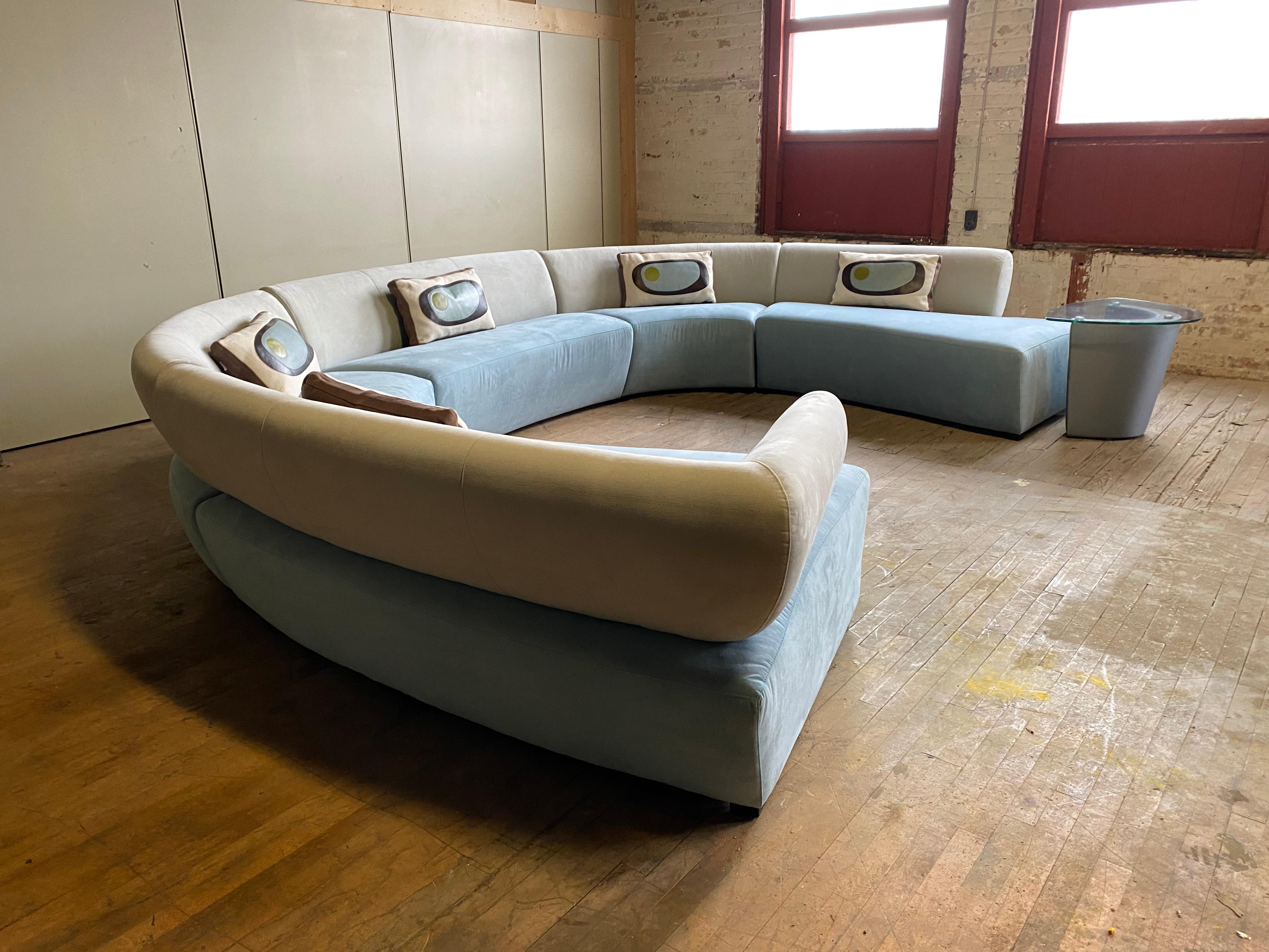 Leather Monumental Modernist or Contemporary 5-Piece Sectional, by Dellarobbia