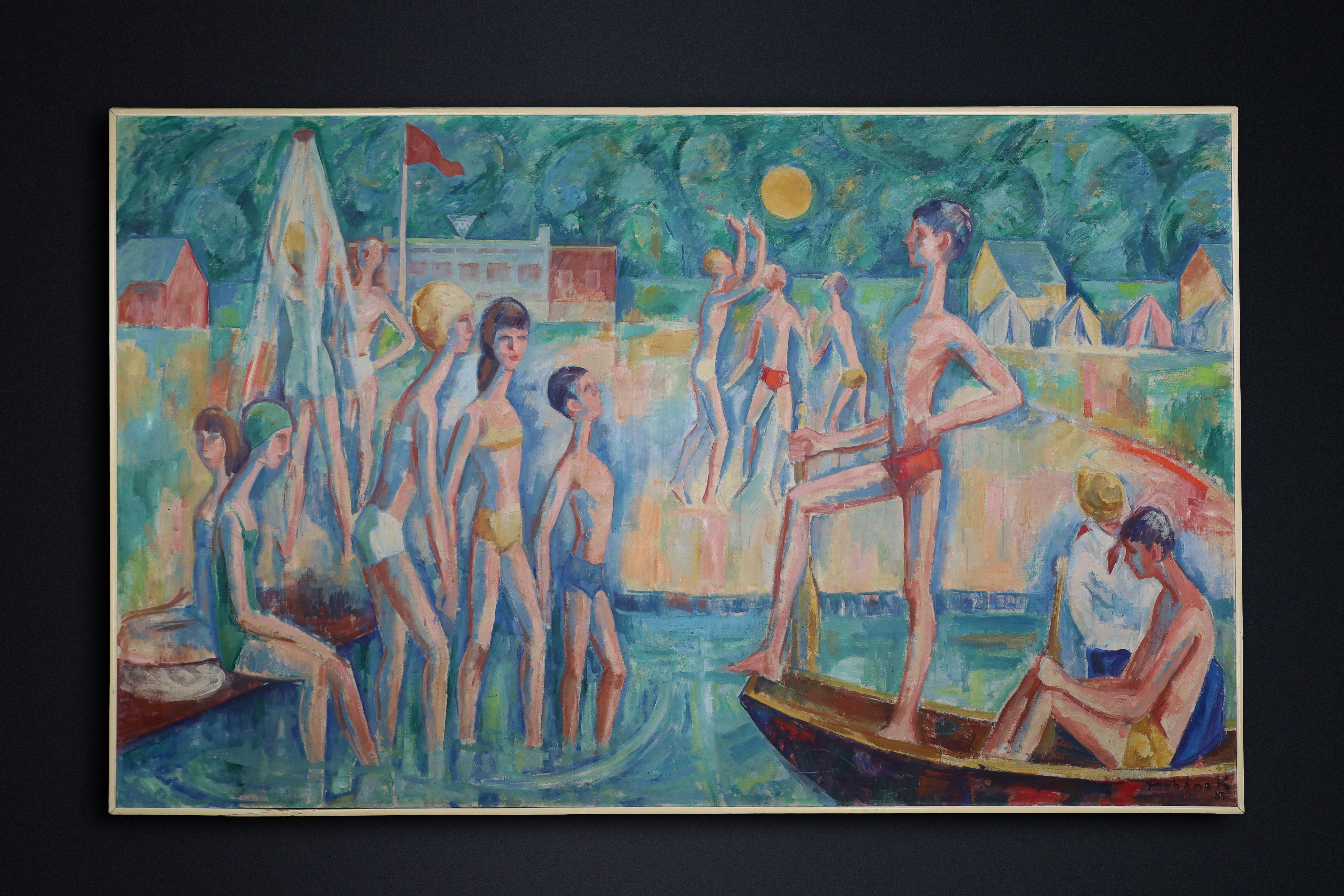 Monumentales modernistisches Gemälde 