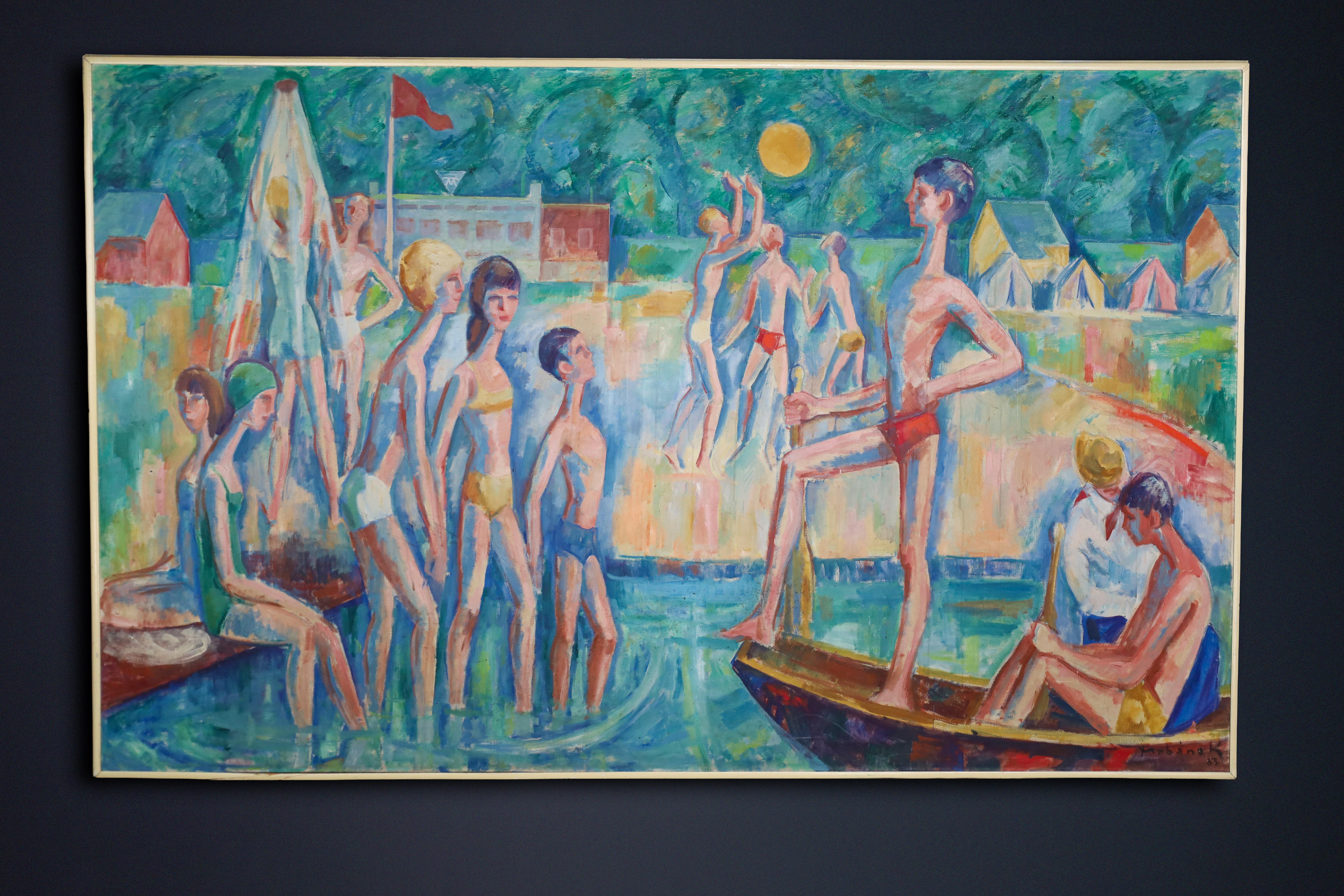 Monumentales modernistisches Gemälde 