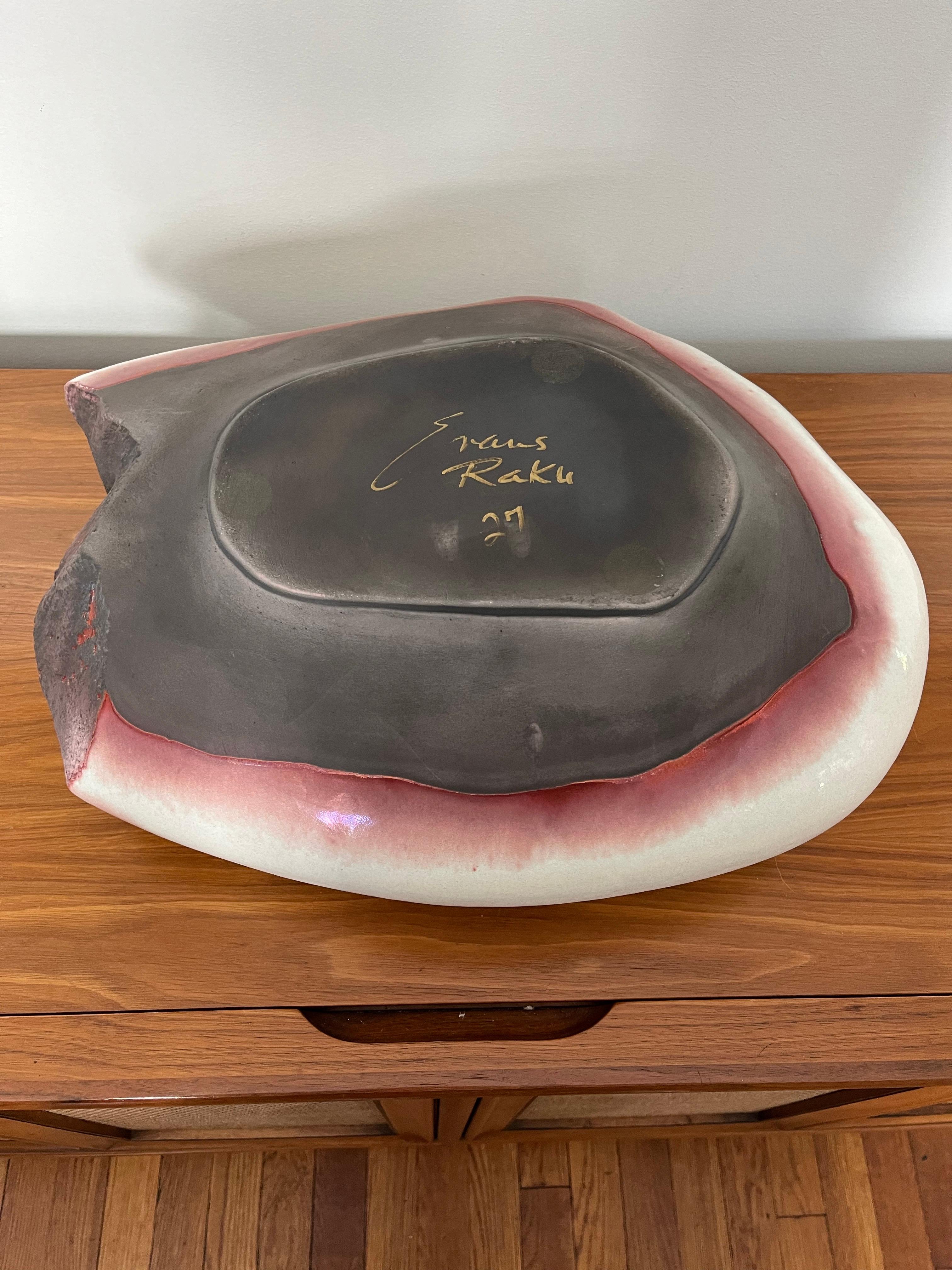 Vase monumental moderniste en raku de Tony Evans en vente 2