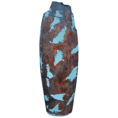 Monumental Modernist Raku Vase by Tony Evans