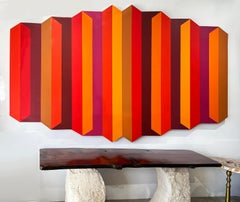 Monumental Molinari-Flores Geometric Op Art Painting