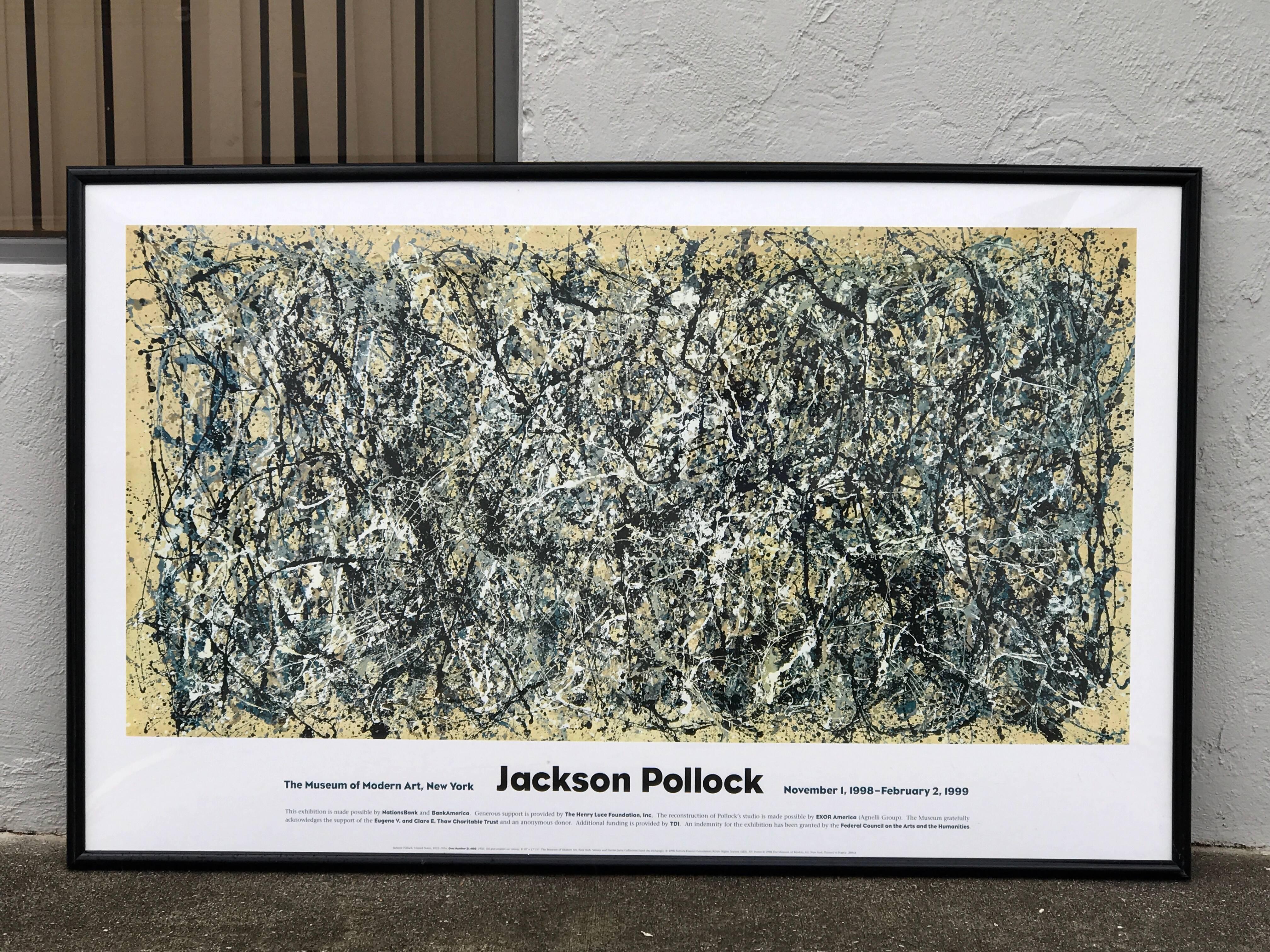 Moderne Affiche de lithographie monumentale de l'exposition Jackson Pollack du MOMA, 1998-1999