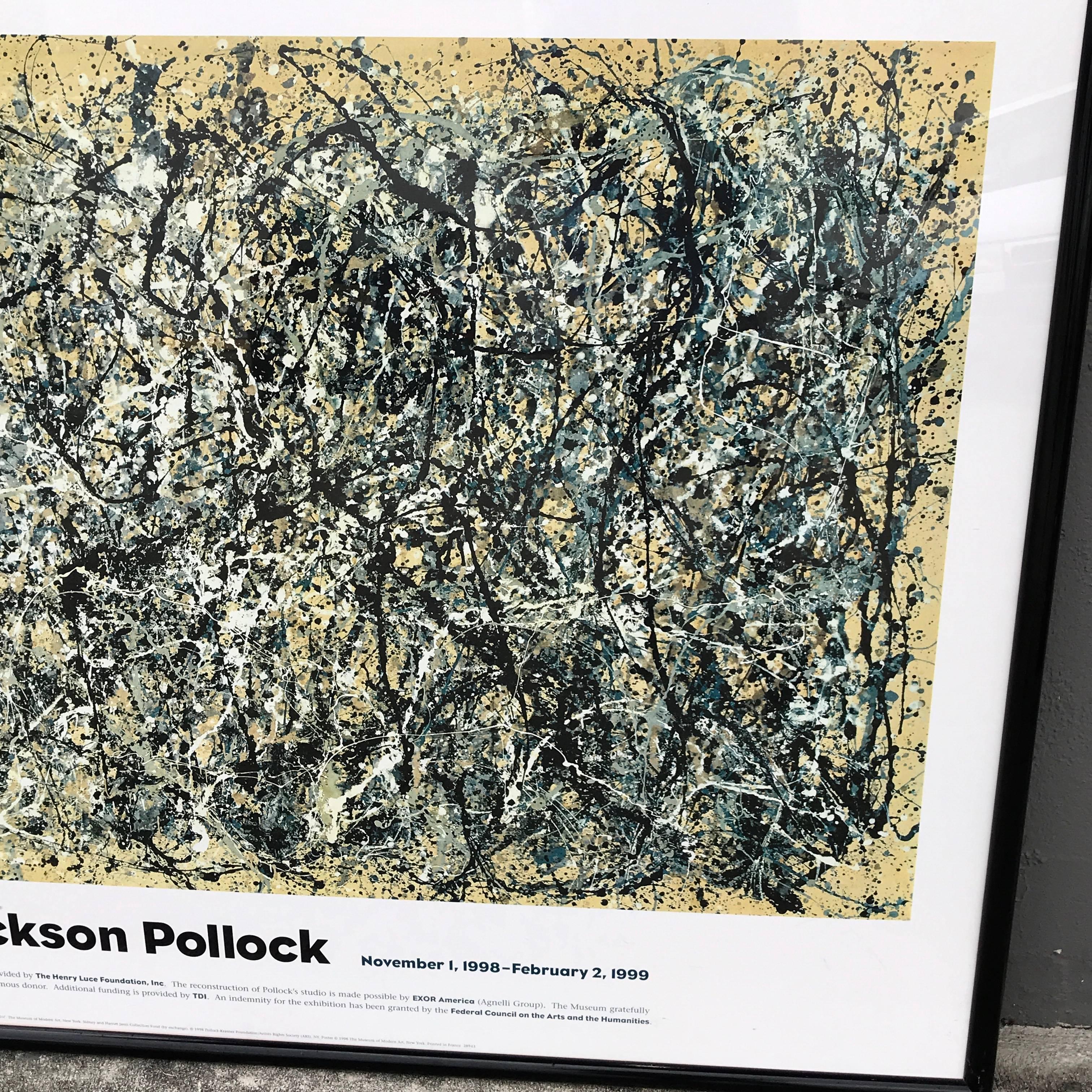Affiche de lithographie monumentale de l'exposition Jackson Pollack du MOMA, 1998-1999 Bon état à West Palm Beach, FL