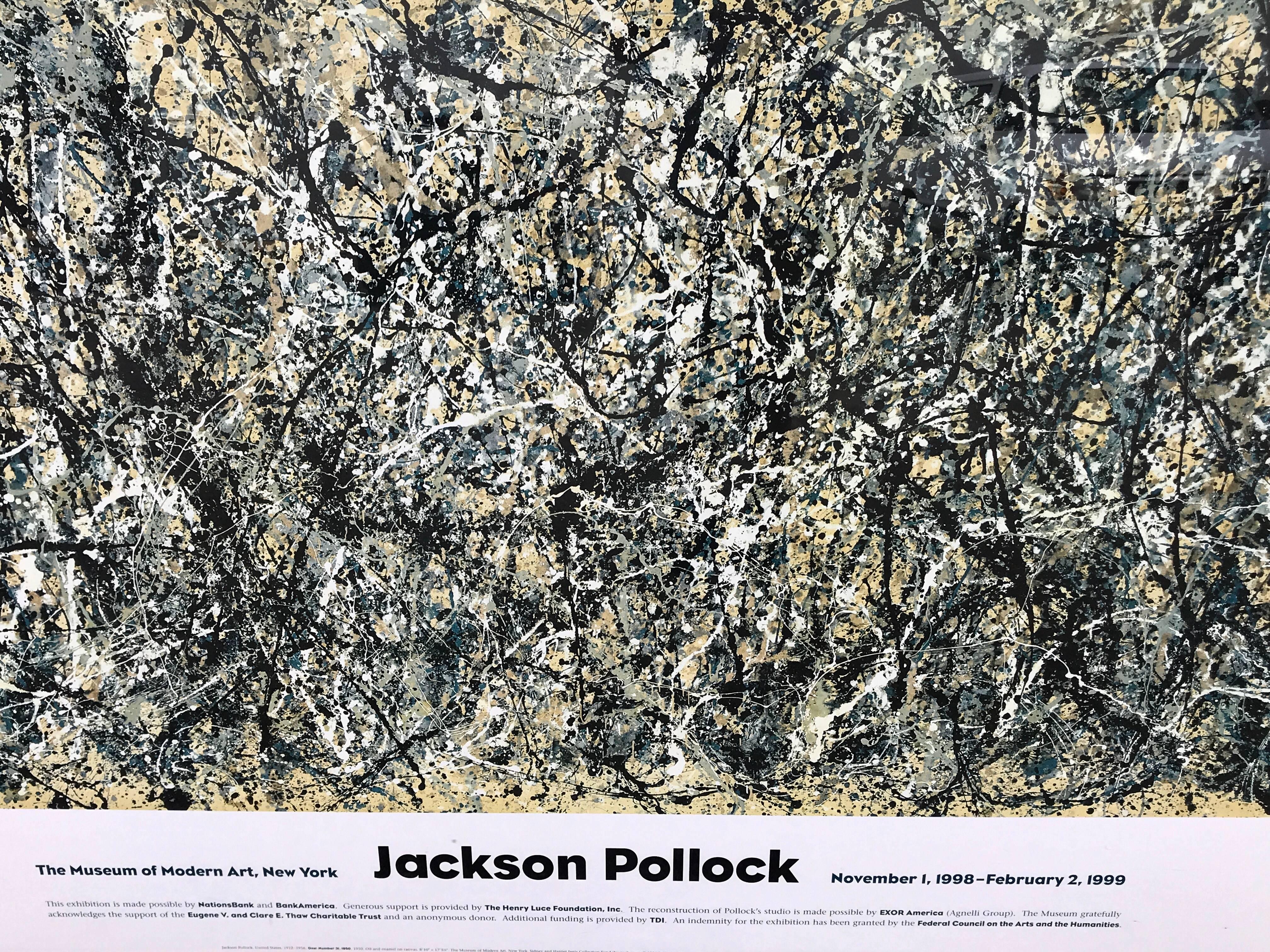 Fin du 20e siècle Affiche de lithographie monumentale de l'exposition Jackson Pollack du MOMA, 1998-1999