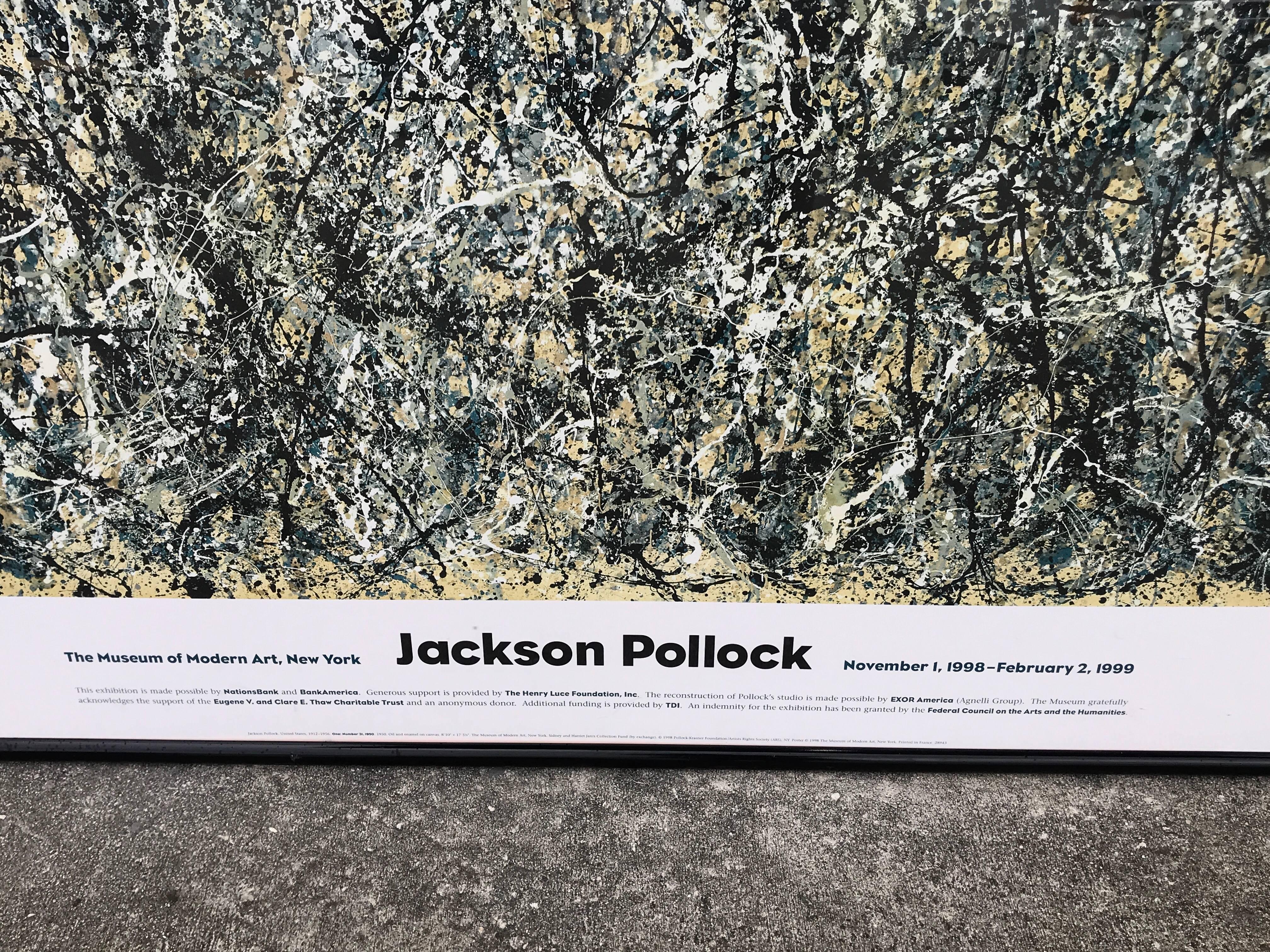 Plexiglas Affiche de lithographie monumentale de l'exposition Jackson Pollack du MOMA, 1998-1999