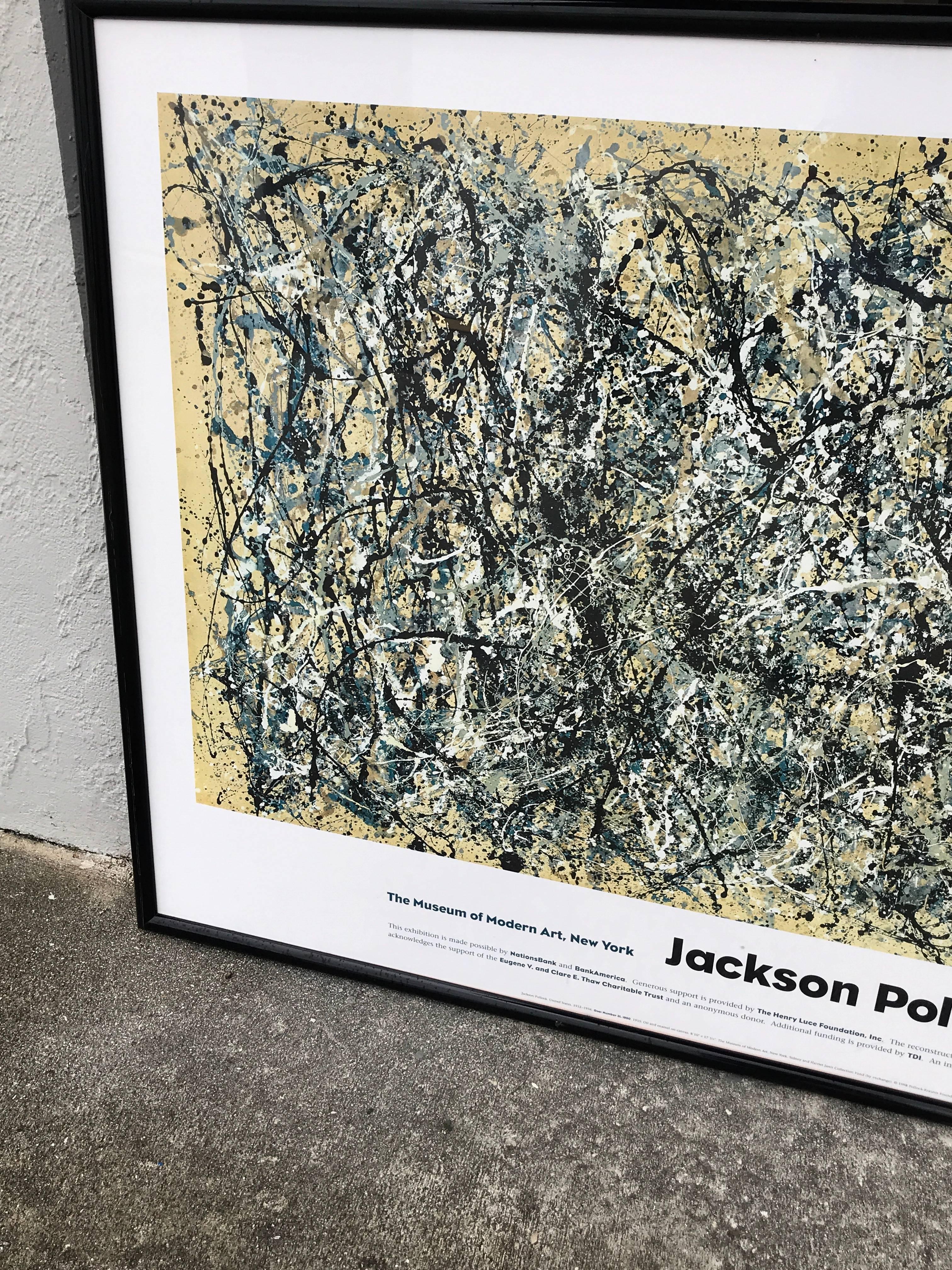 Affiche de lithographie monumentale de l'exposition Jackson Pollack du MOMA, 1998-1999 1