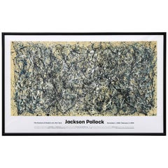Affiche de lithographie monumentale de l'exposition Jackson Pollack du MOMA, 1998-1999