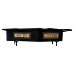 Monumental Monteverdi Young Boomerang Desk, Gilded and Ebonized, 1960's