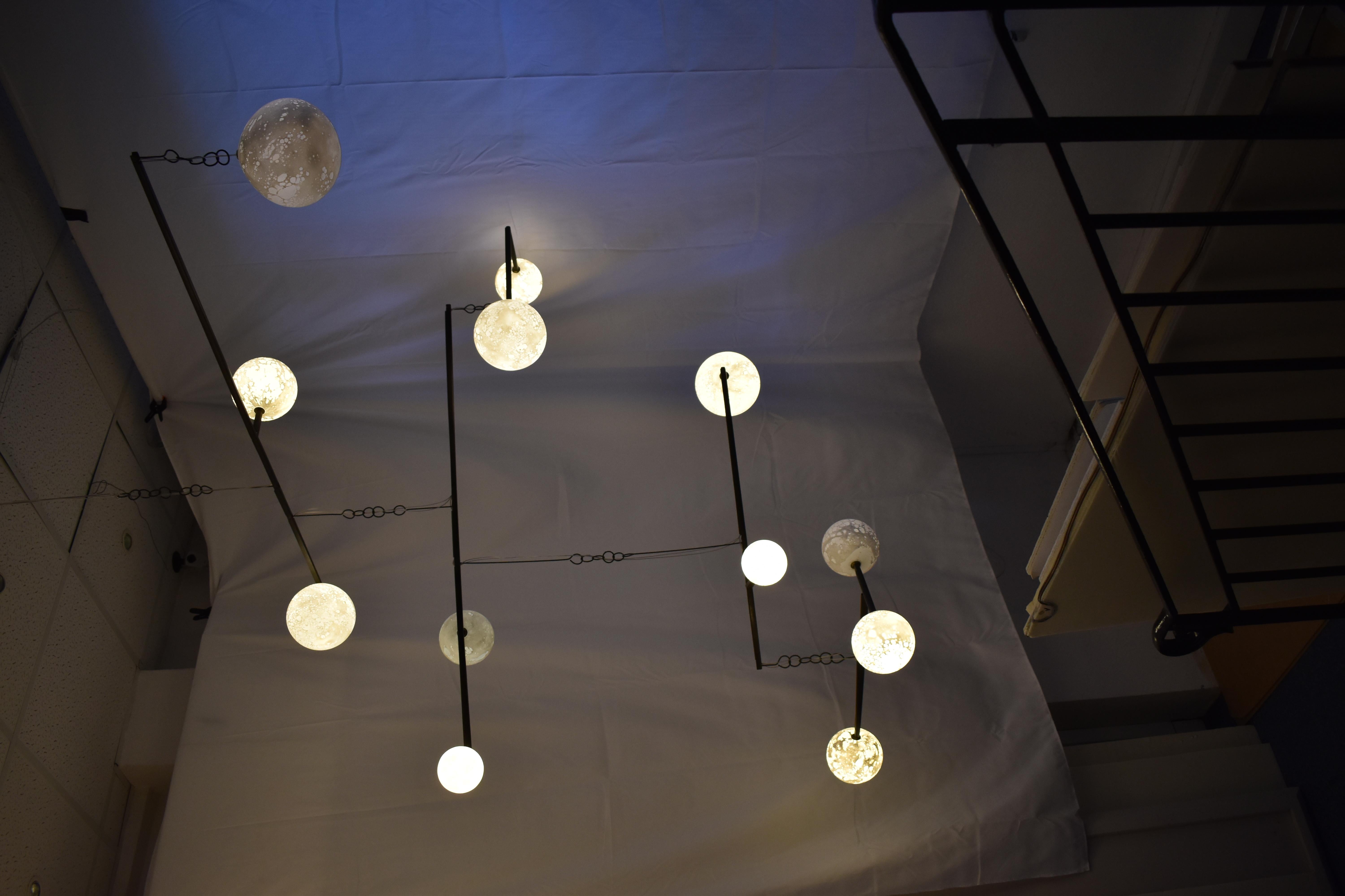 Monumental Moon Pendant Mobile Light, Ludovic Clément d’Armont In New Condition In Geneve, CH