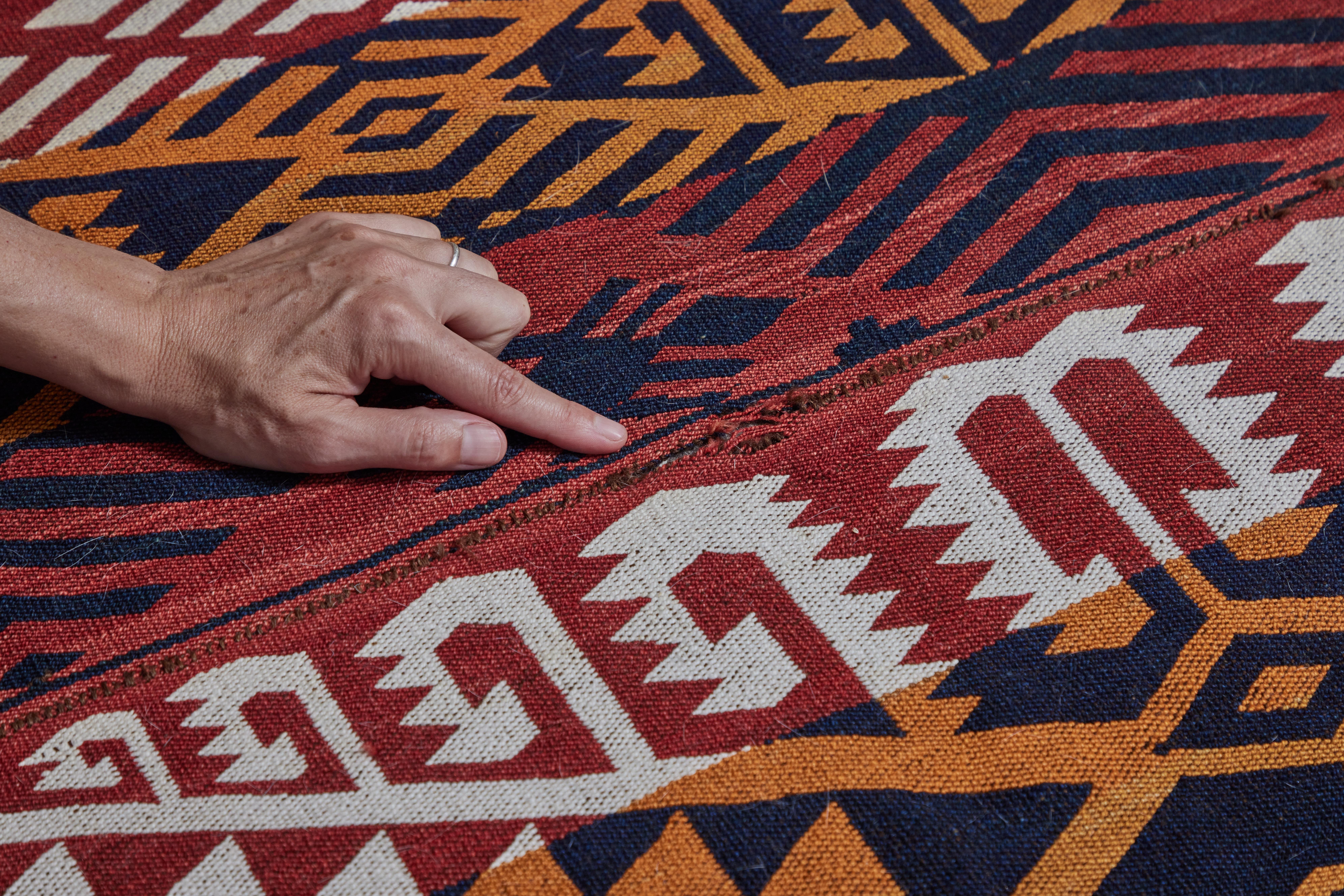 Monumental Moroccan Berber Flat Weave Geometric Rug, circa 1960s For Sale 5