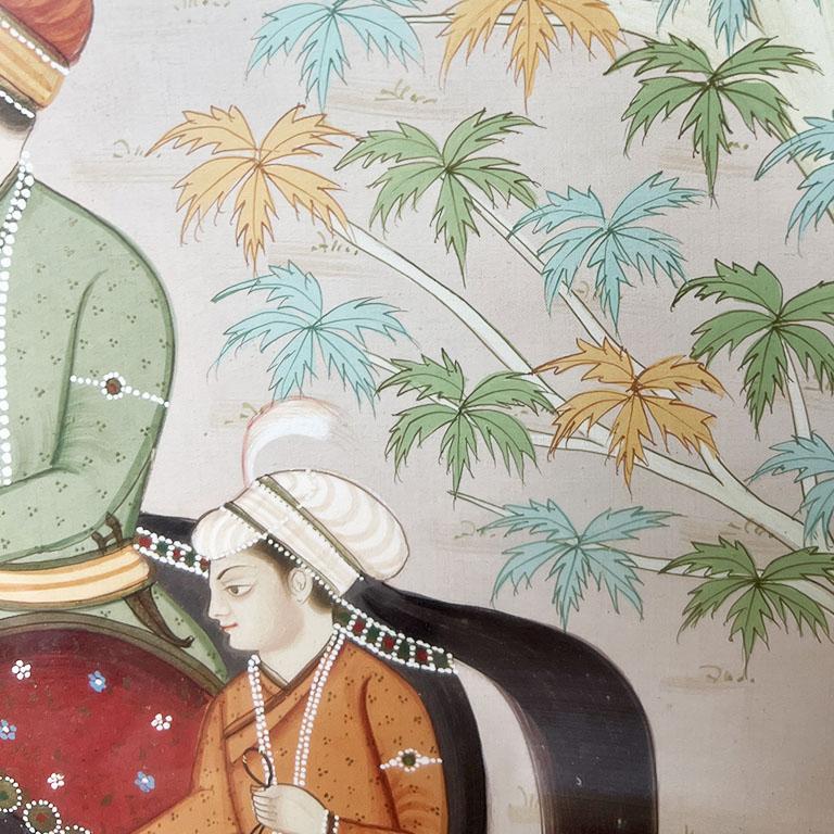 Monumental Mughal Framed Rajasthani Painting of Maharaja on Horseback - India For Sale 1