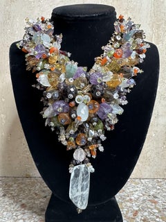 Monumental Multi Stone Beaded Necklace 925