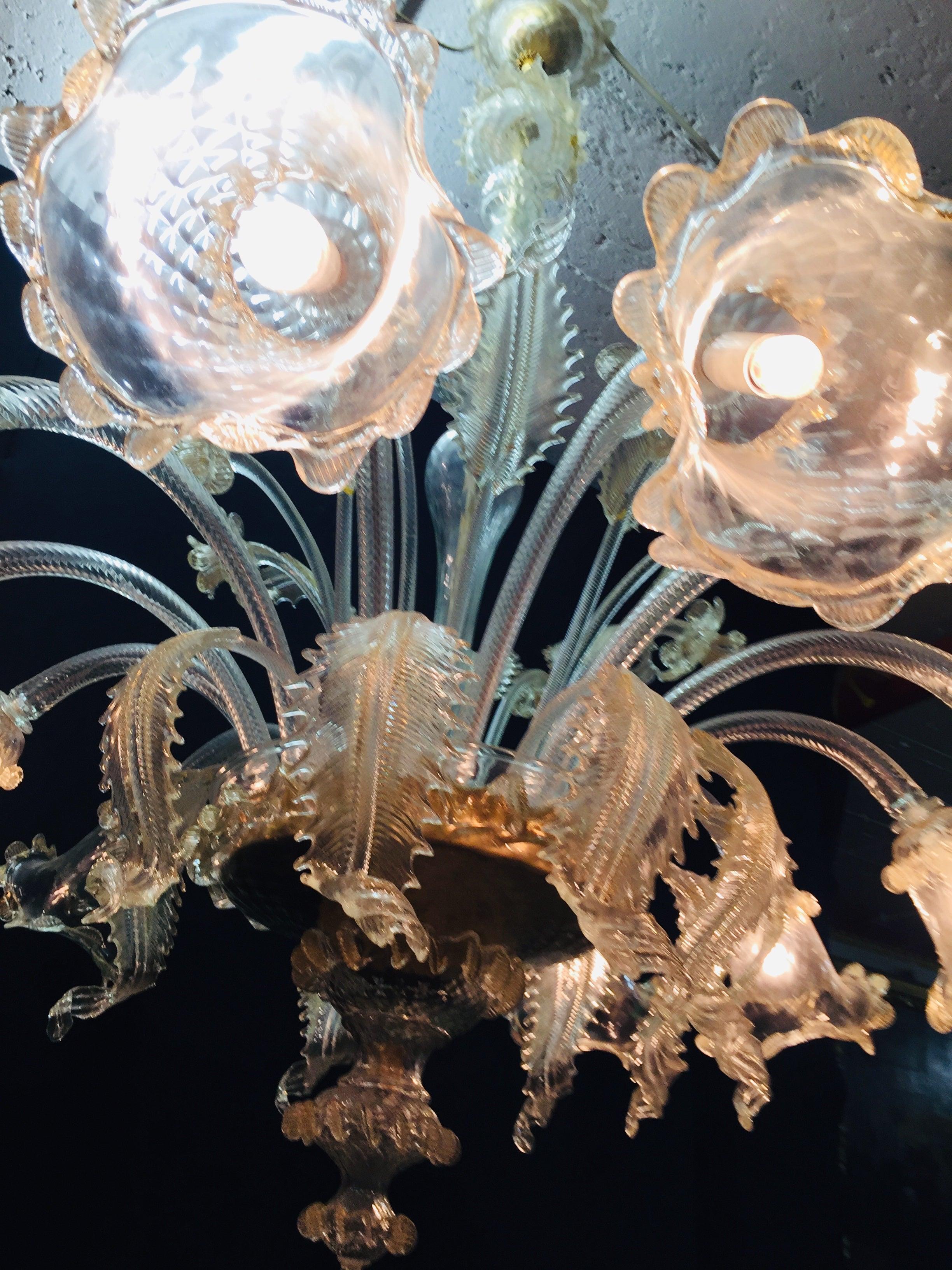 Monumental Murano Chandelier 12 Arms Made in Italy, Hand Blown and Handcrafted 10