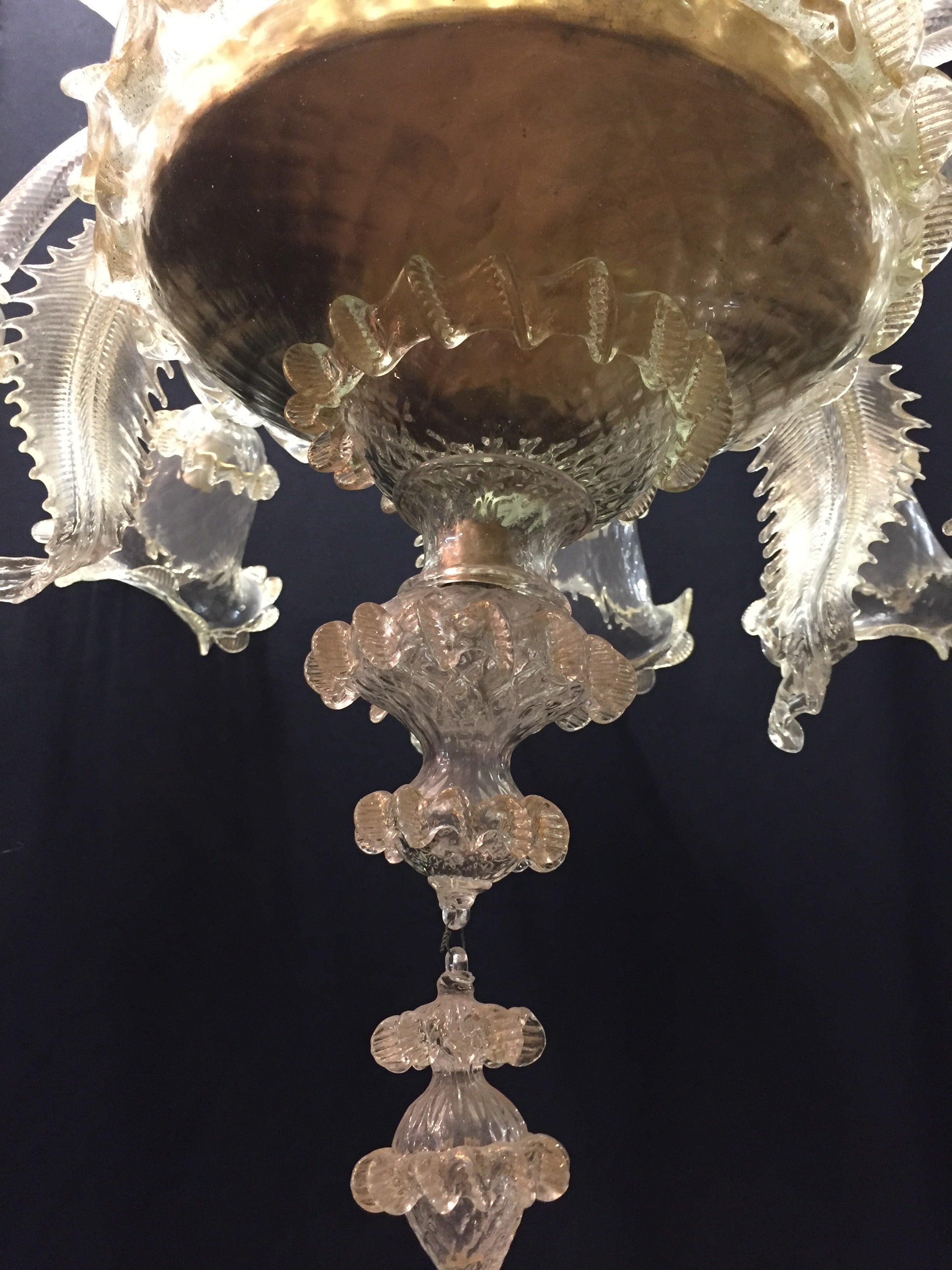 20th Century Monumental Murano Chandelier 12 Arms Made in Italy, Hand Blown and Handcrafted For Sale