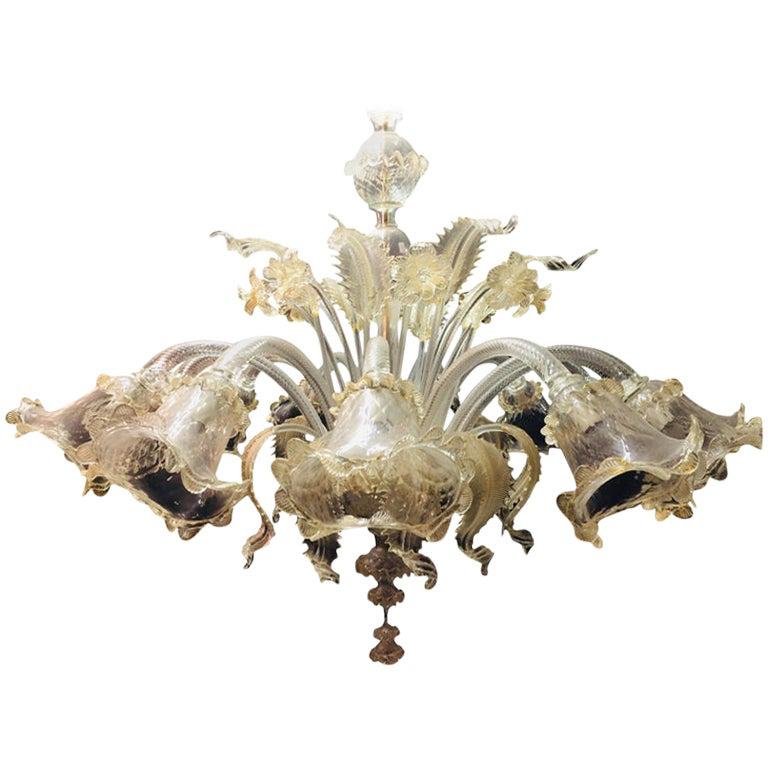 Monumental Murano Chandelier 12 Arms Made in Italy, Hand Blown and Handcrafted