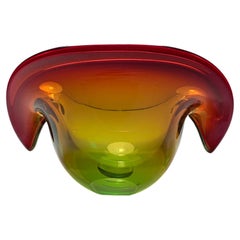 Monumental Murano Clamshell Glass Bowl by Seguso Dalla Venezia