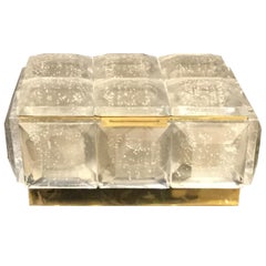 Monumental in Silver Murano Glass Box