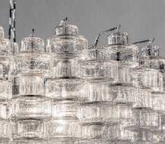 Monumental Murano Glass Italian Mid Century “Manubri” Chandelier, Italy, 1970s