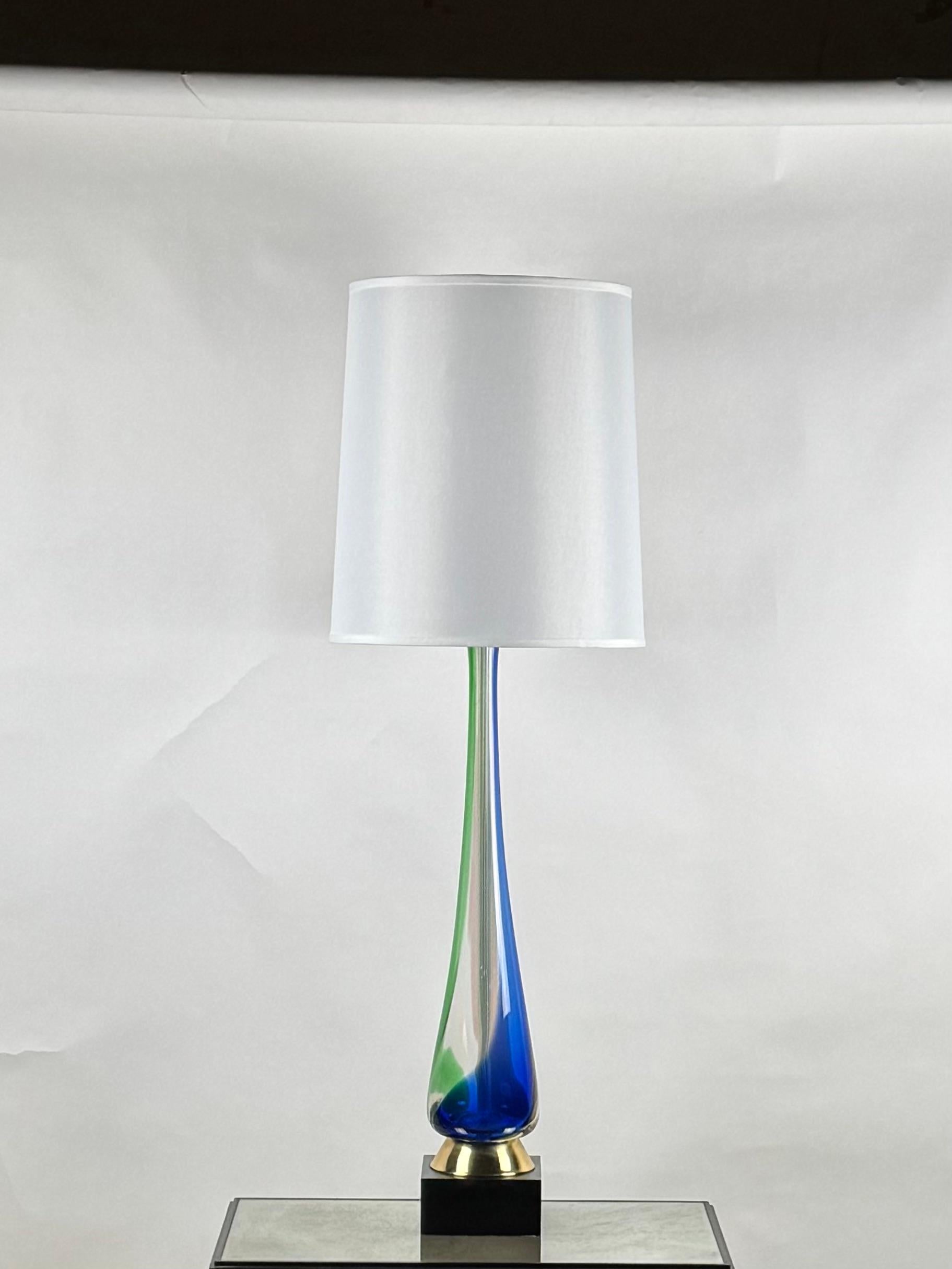Lámpara monumental de cristal de Murano de Fulvio Bianconi para Venini Moderno de mediados de siglo en venta