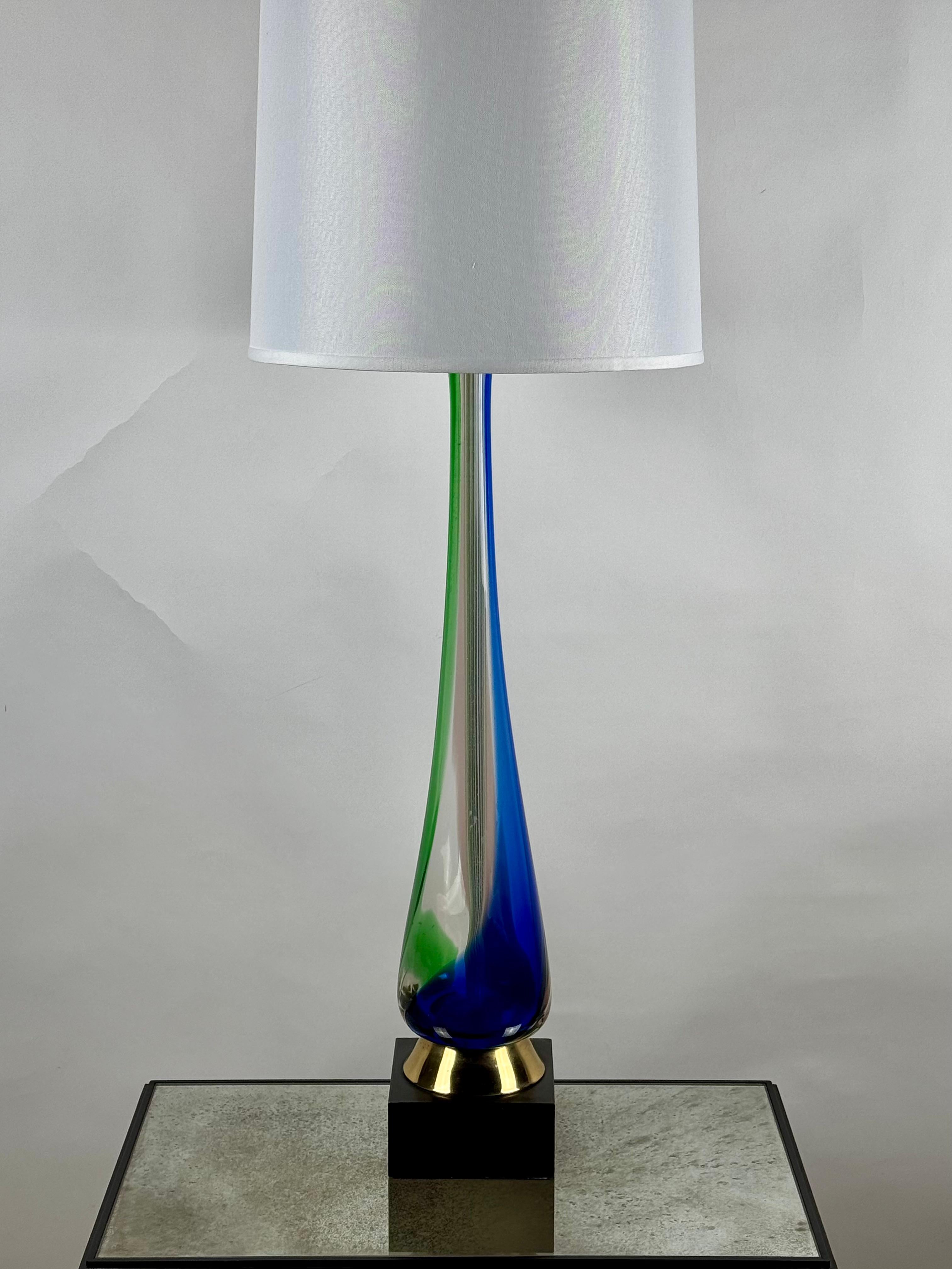 Lámpara monumental de cristal de Murano de Fulvio Bianconi para Venini Italiano en venta