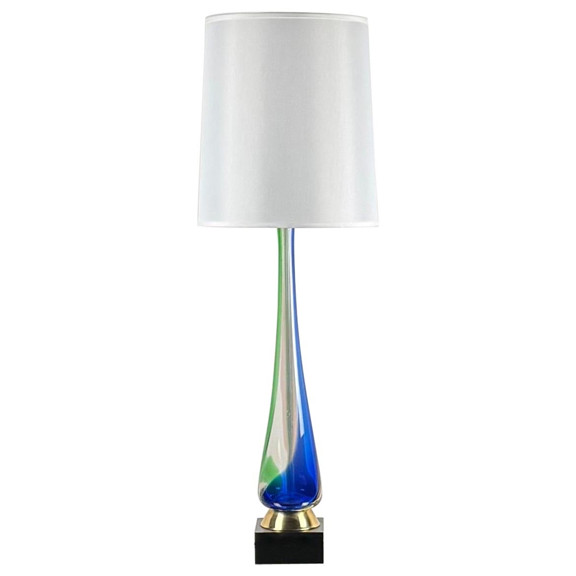 Monumental Murano glass lamp by Fulvio Bianconi for Venini