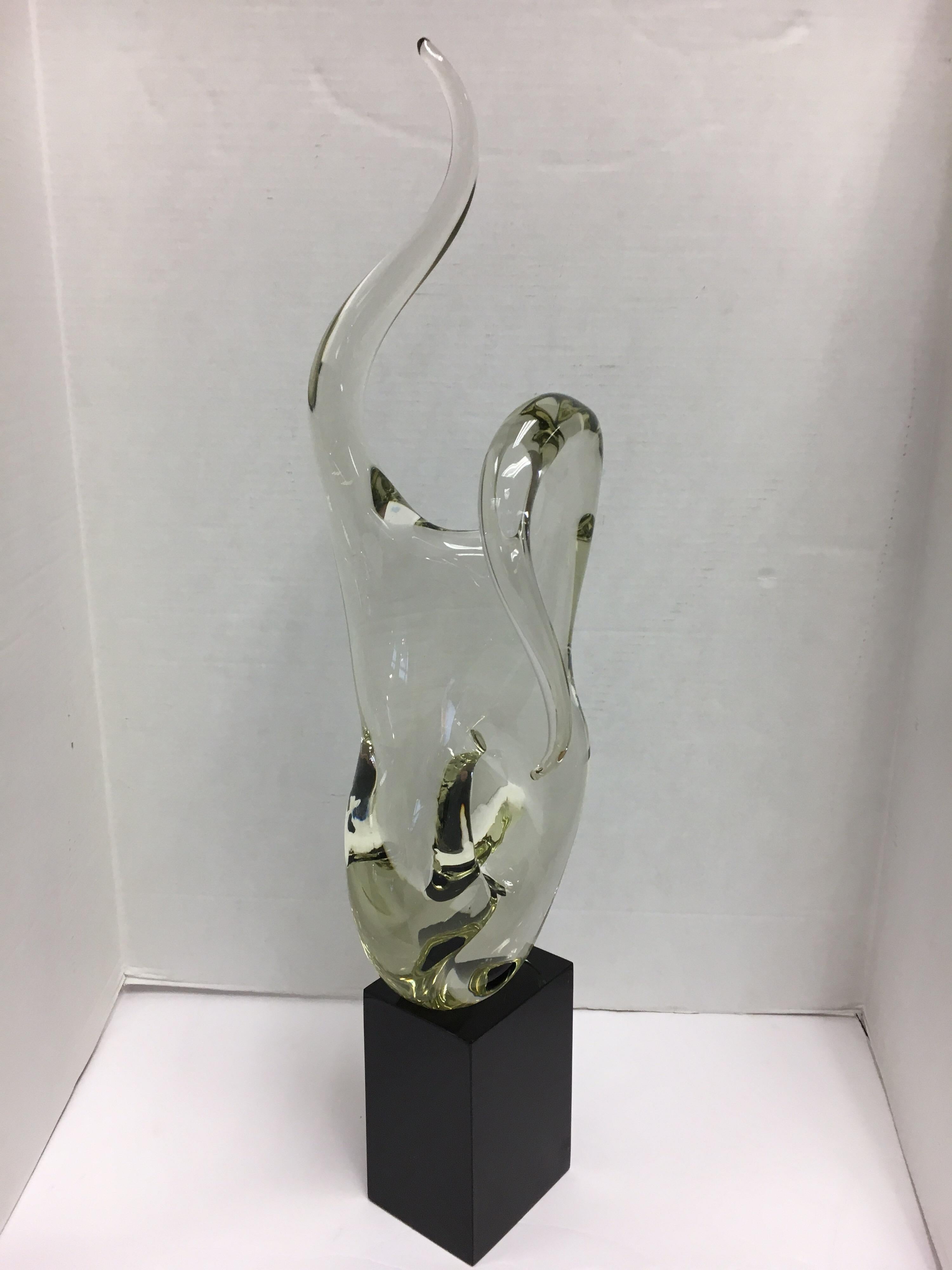 Murano Glass Signed Monumental Cenedese Vetri Murano, Italy Mid-Century Abstract Sculpture 
