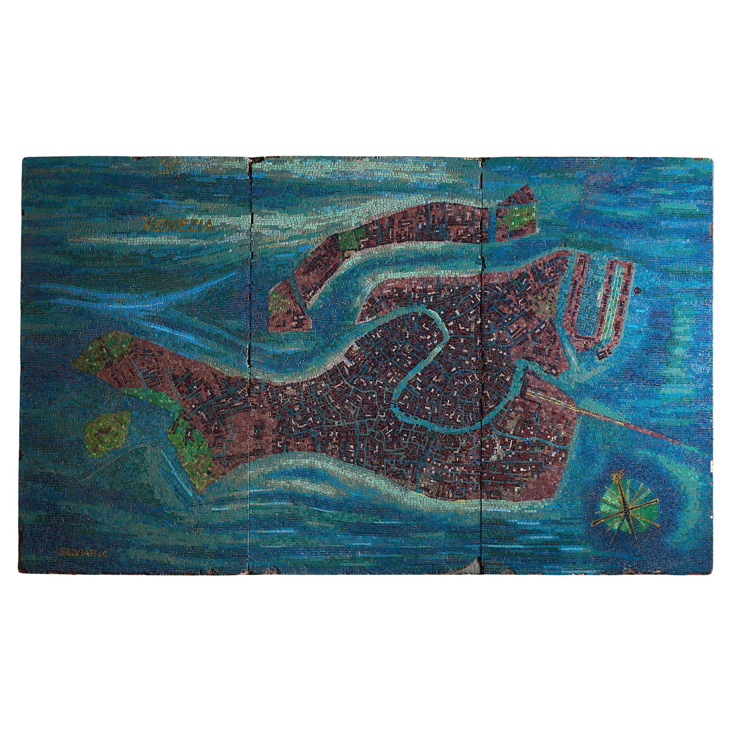 Mosaïque monumentale en verre de Murano représentant Venise - Century Glass Co. en vente
