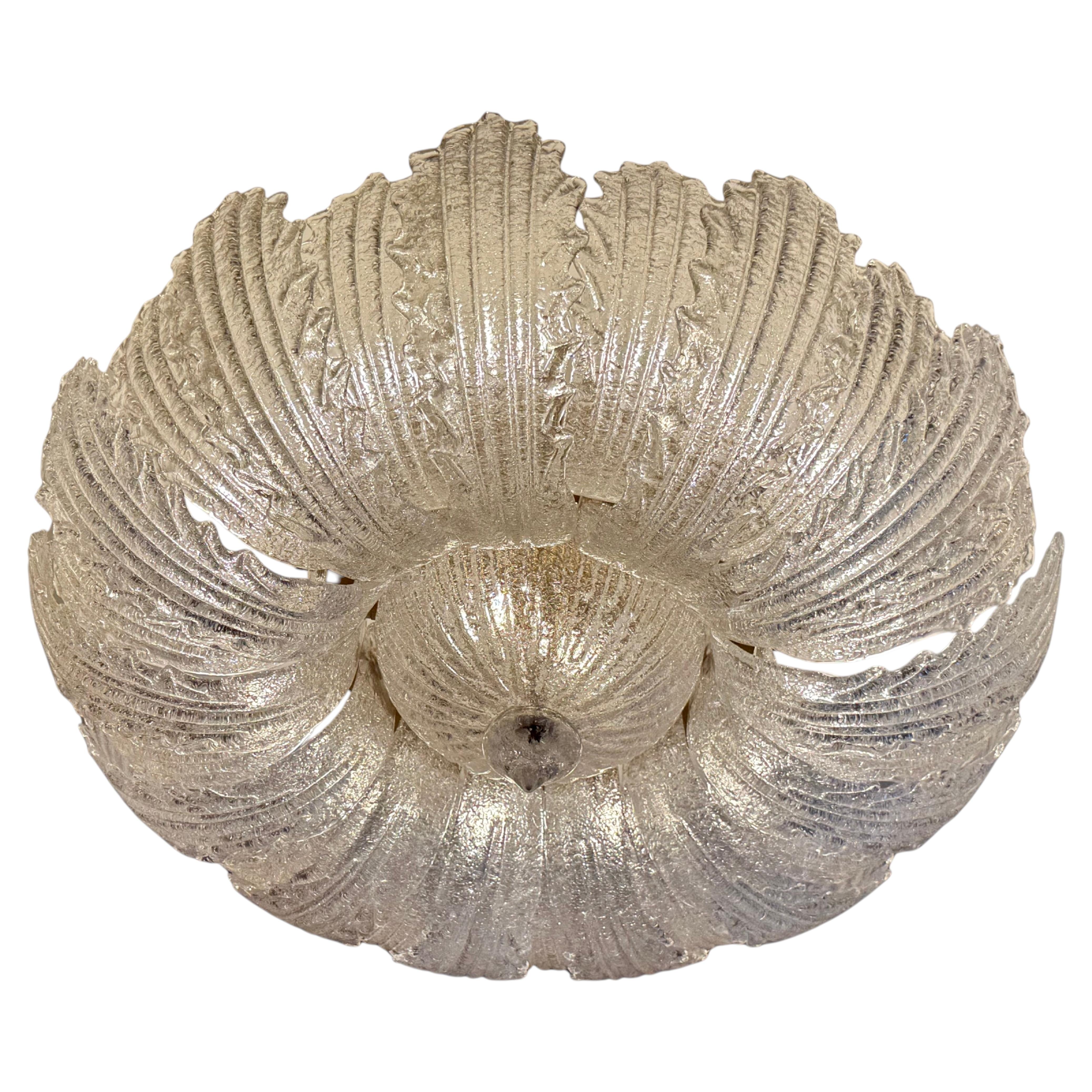 Monumental Murano Glass Flush Mount For Sale