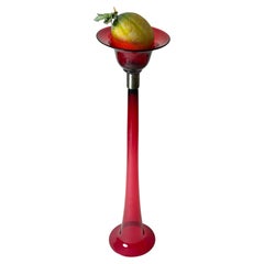Monumental Murano Ruby Red Art Glass Floor Vase, Italy, 1960s, 105 cm