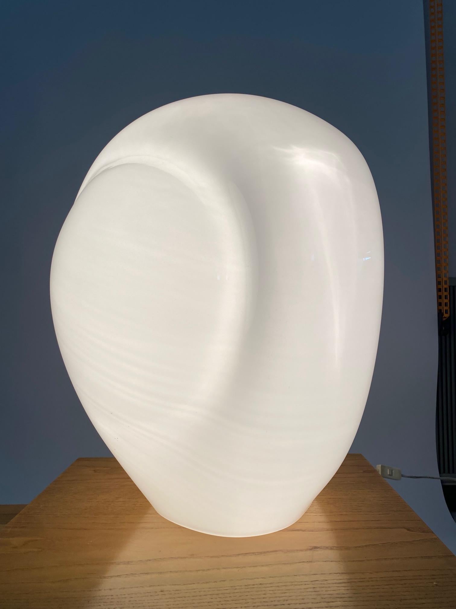 Mid-Century Modern Monumental Murano Table Lamp, Glass Pendant Attr. Carlo Nason, Italy, 1960s For Sale