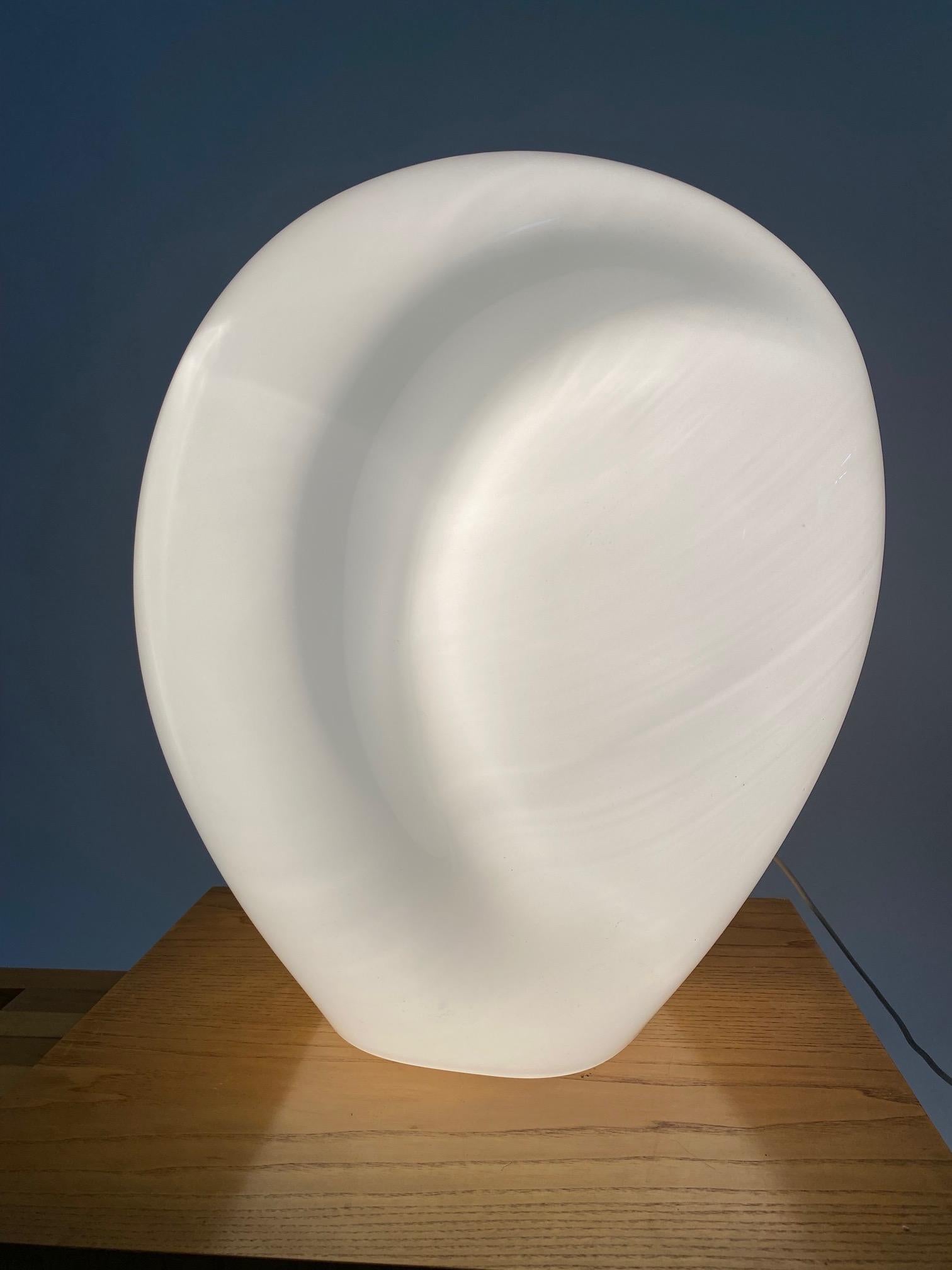Mid-20th Century Monumental Murano Table Lamp, Glass Pendant Attr. Carlo Nason, Italy, 1960s For Sale