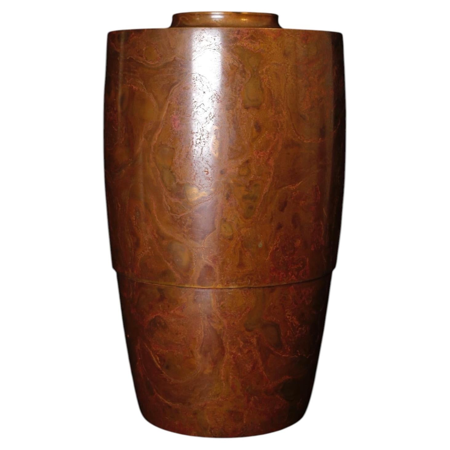 Monumental Murashido Bronze Vase by Hasegawa Yoshihisa (1928–2002), Nitten Artis